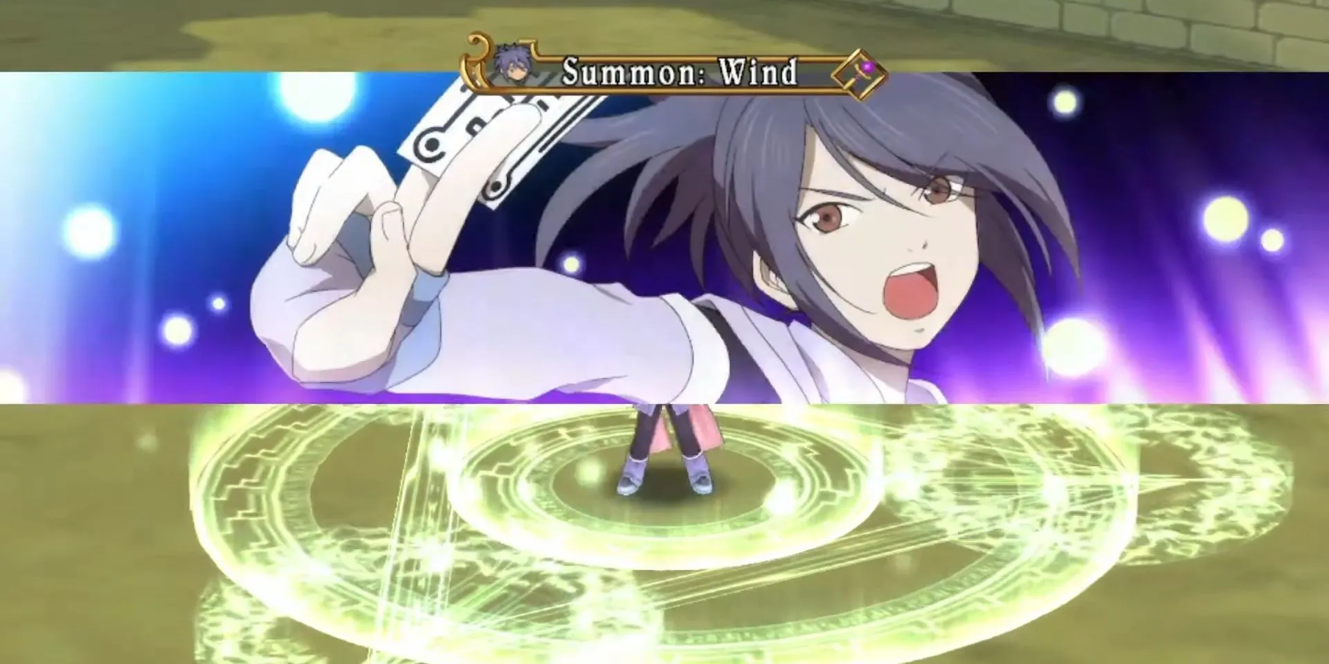 Sheena triệu hồi Linh hồn Sylph trong Tales of Symphonia