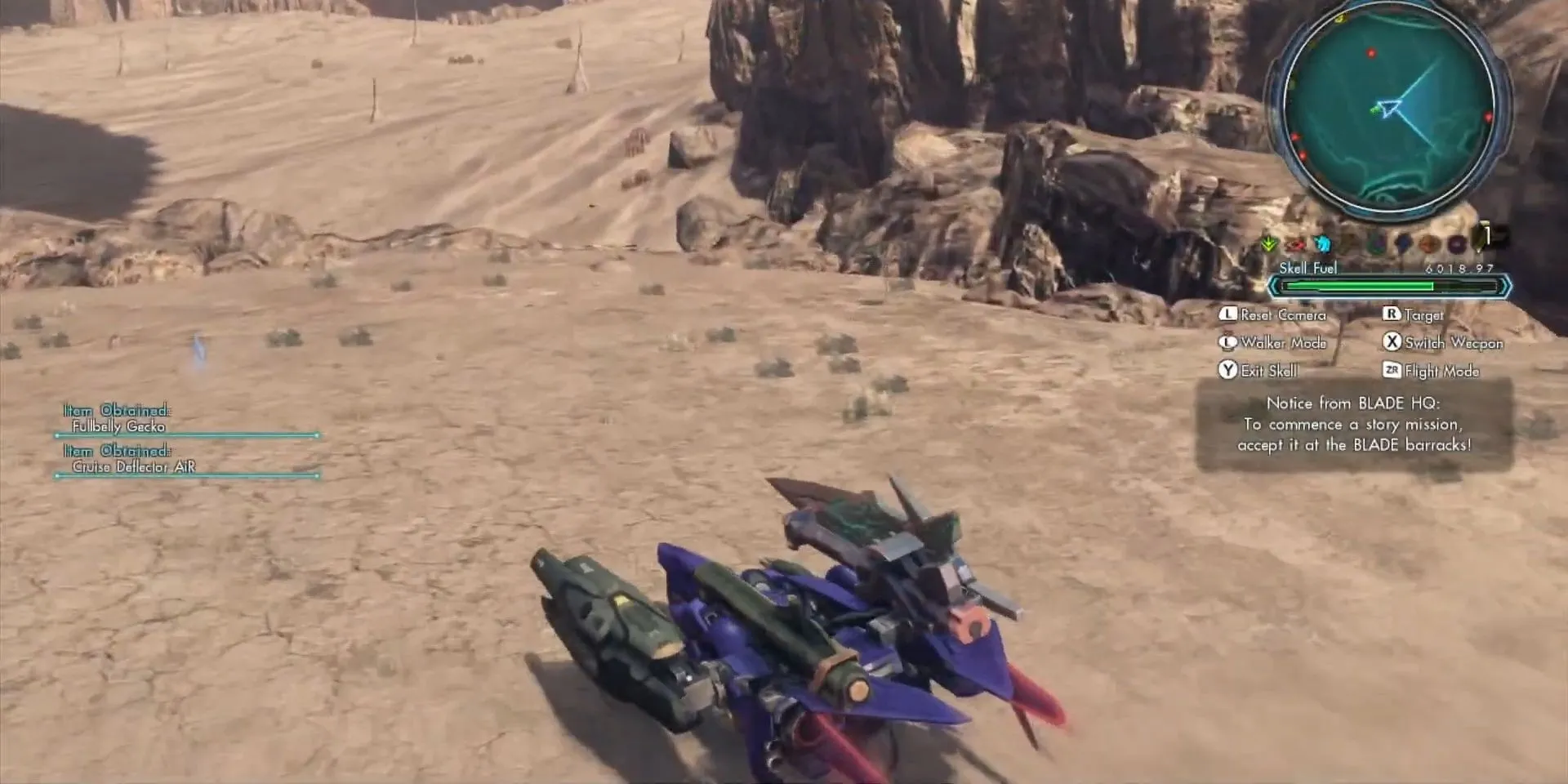 Skell Verus ở dạng xe trong Xenoblade Chronicles X
