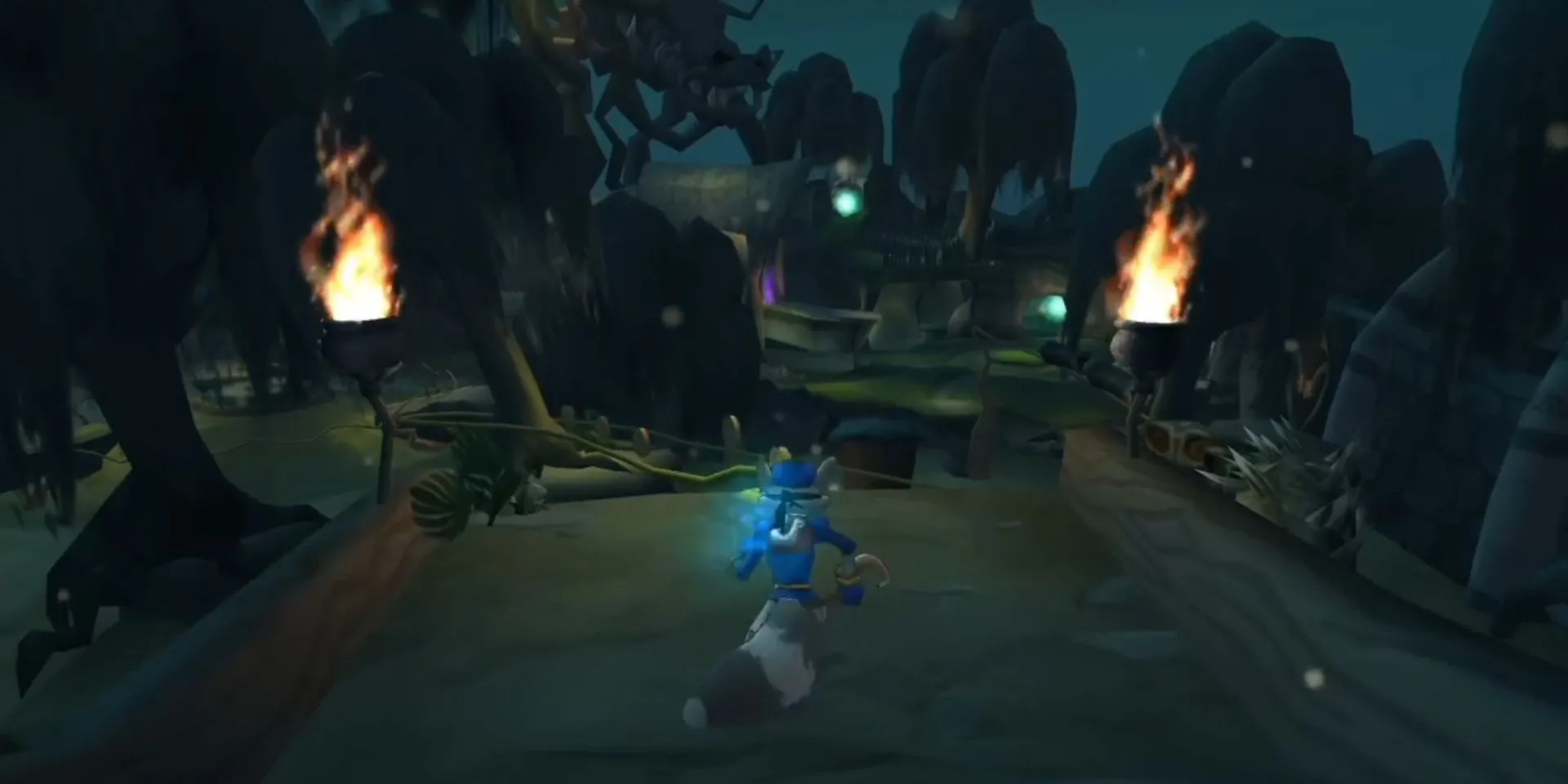 Sly Cooper lẻn vào khu rừng Haiti trong game Sly Cooper and the Thievius Raccoonus
