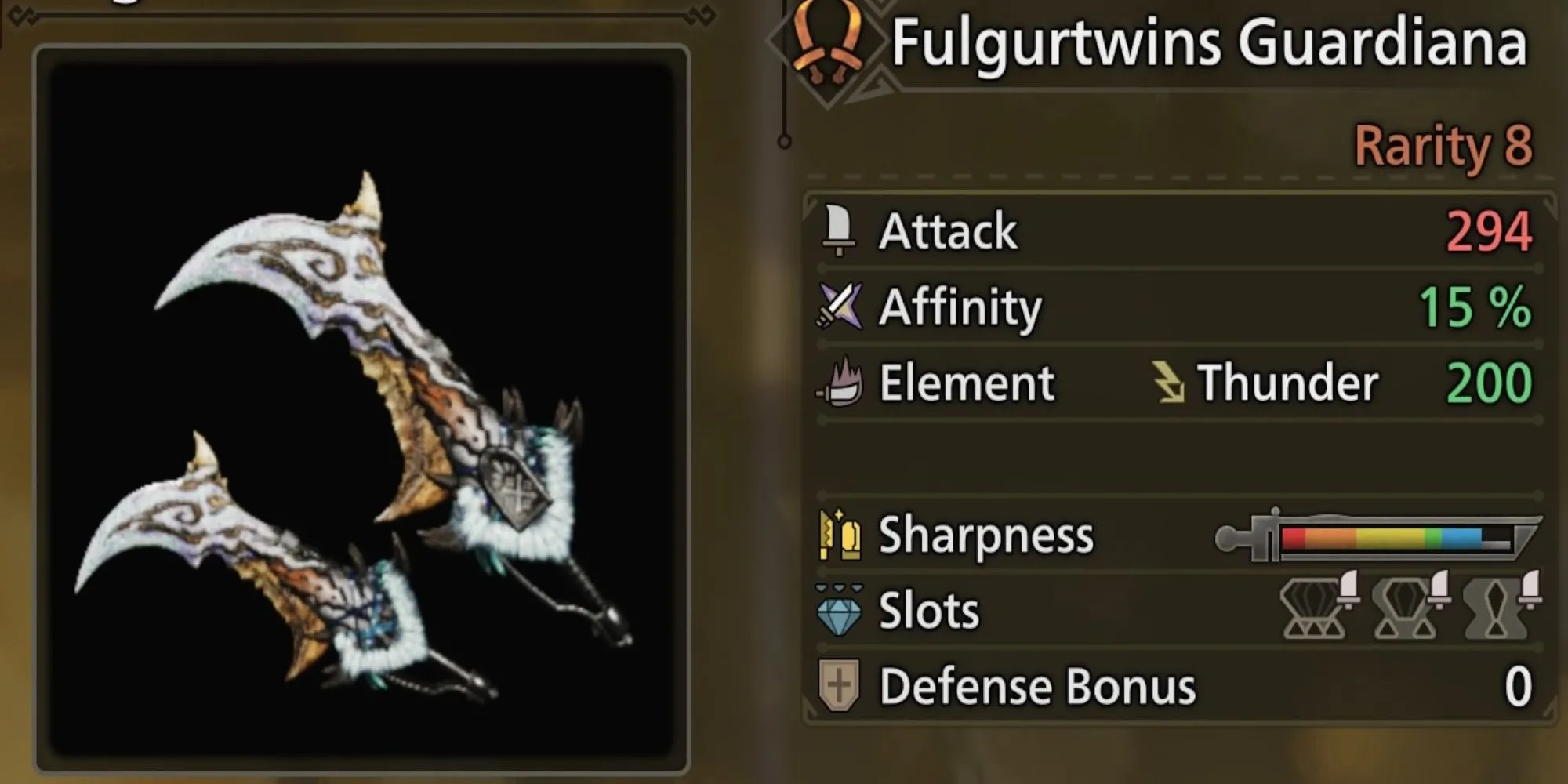 Song Kiếm Lôi Fulgartwins Guardiana mạnh mẽ trong Monster Hunter Wilds