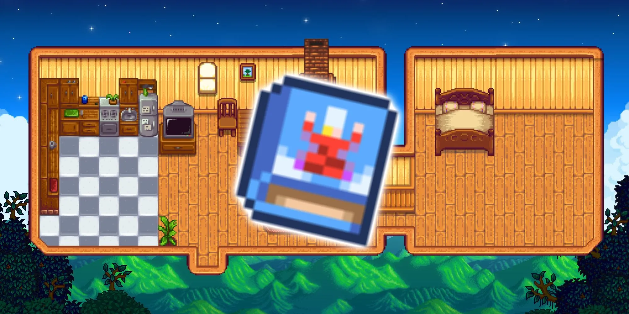 Sử dụng Sách Nấu Ăn Queen of Sauce trong nhà bếp nông trại trong Stardew Valley