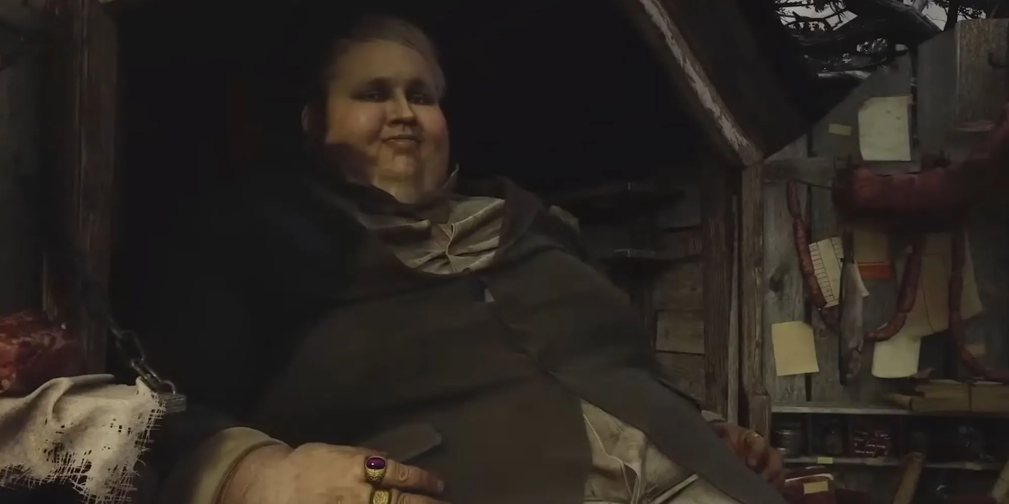 The Duke từ Resident Evil Village, một thương nhân béo ú bí ẩn nhưng luôn sẵn lòng giúp đỡ Ethan