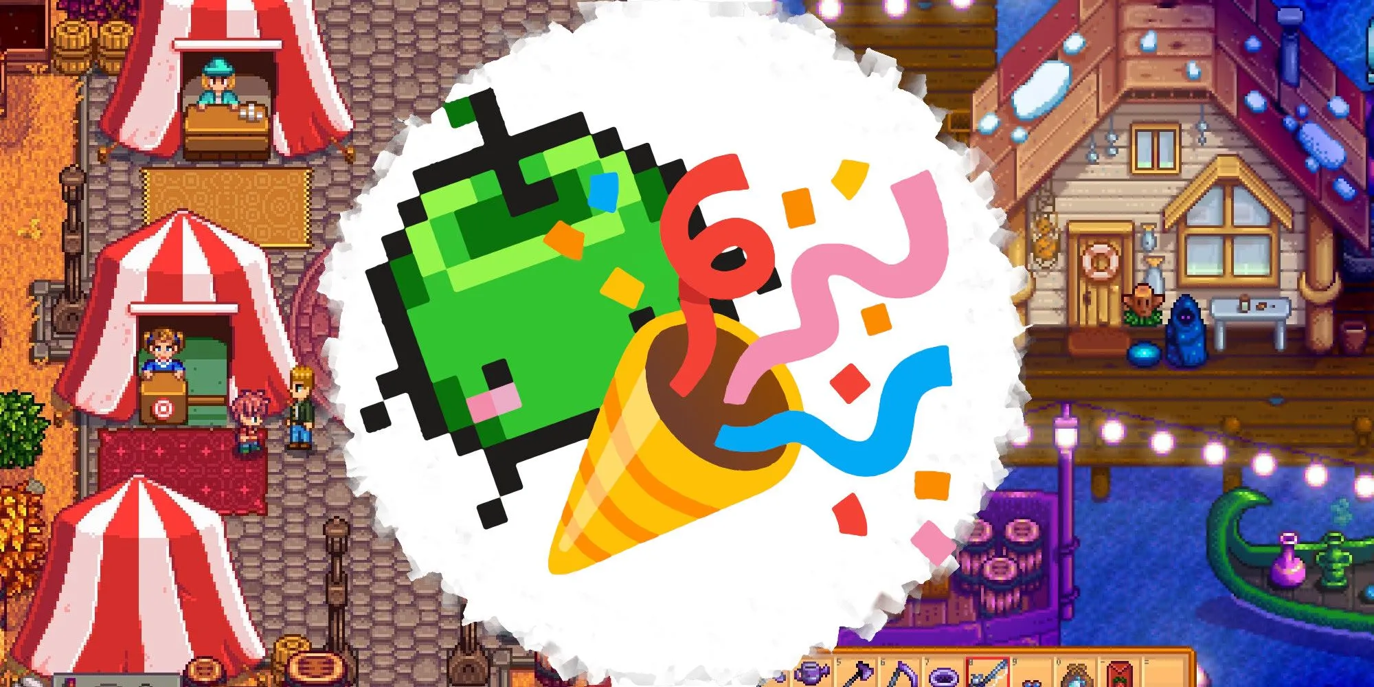 thumbnail for the stardew valley festivals ranked list showing the fair and night market