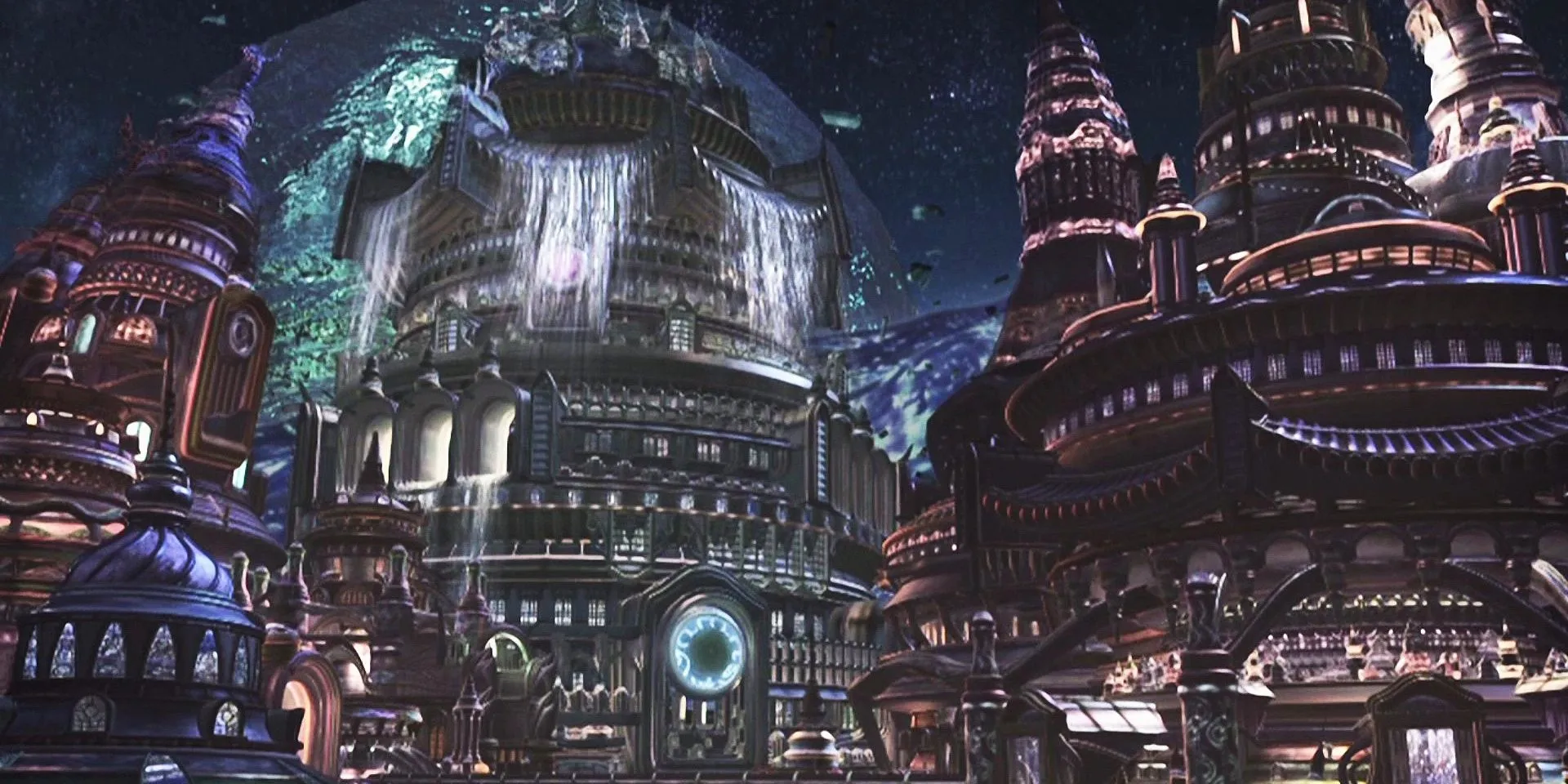Tidus nhìn về Zanarkand trong mơ ở đầu game Final Fantasy X
