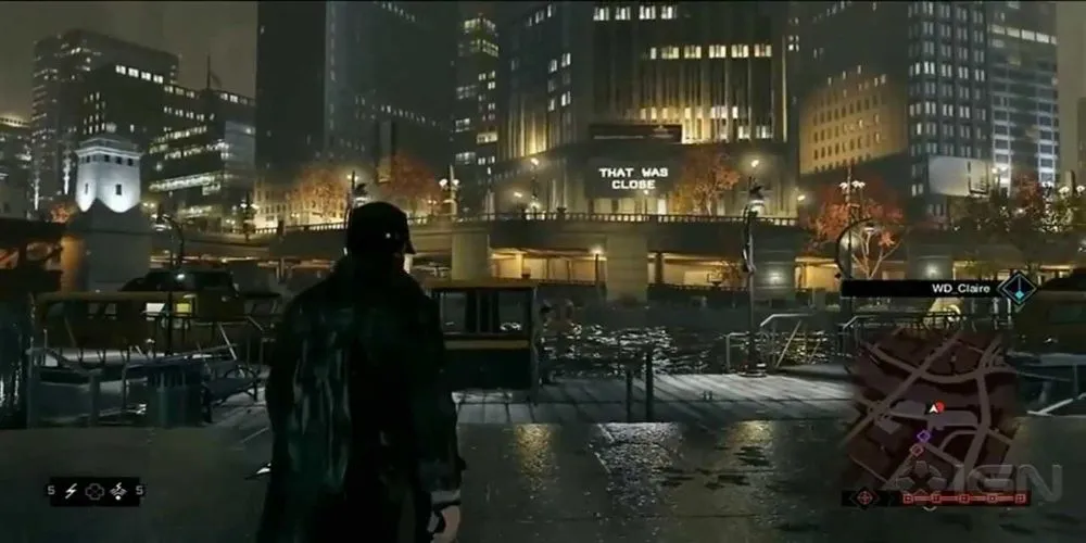 Toàn cảnh thành phố Chicago trong game Watch Dogs với nhân vật chính Aiden Pearce