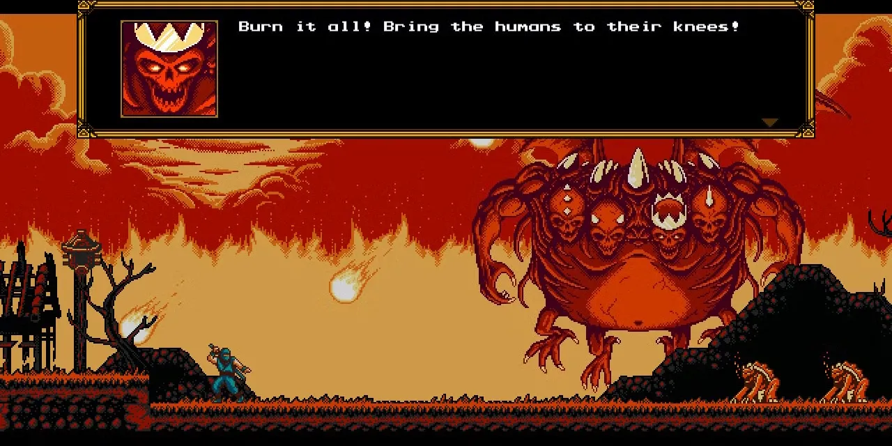 Trùm Demon King với tạo hình cổ điển trong The Messenger