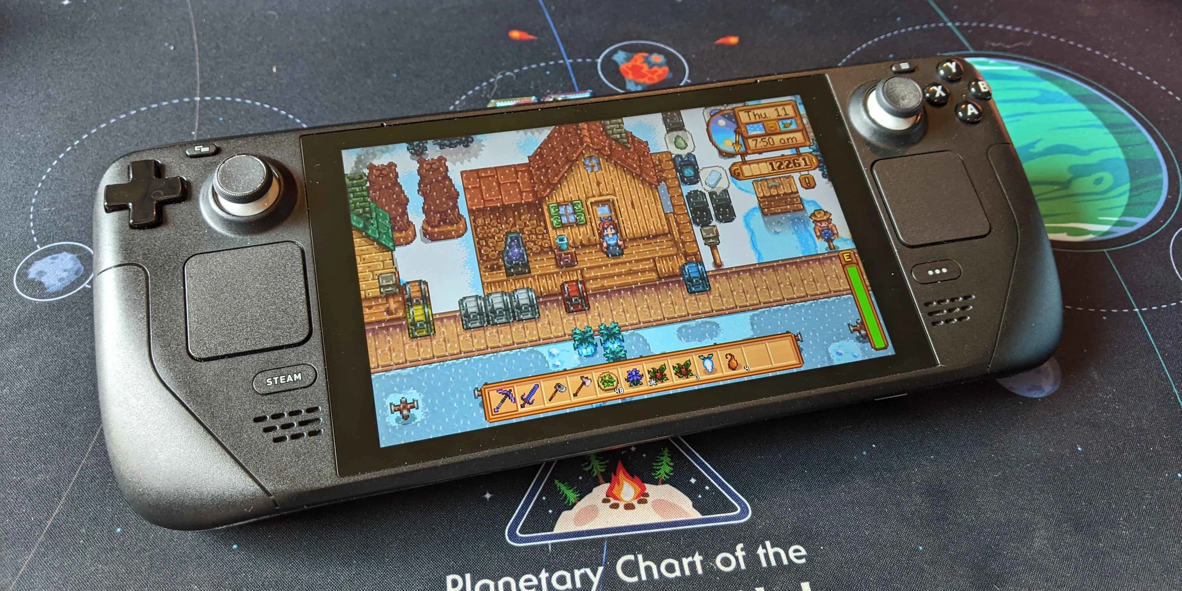 Tựa game Stardew Valley đang được chơi trên máy Steam Deck