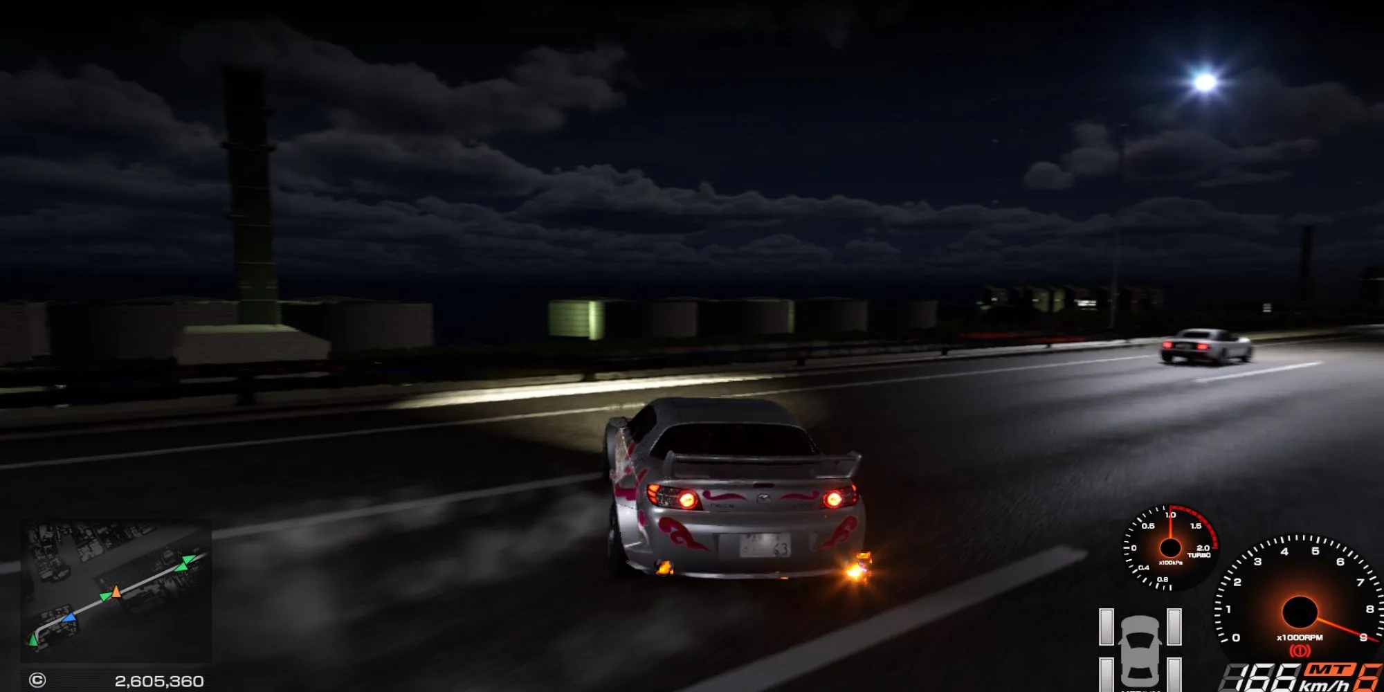 Xe đua drift trên đường cao tốc về đêm trong Tokyo Xtreme Racer