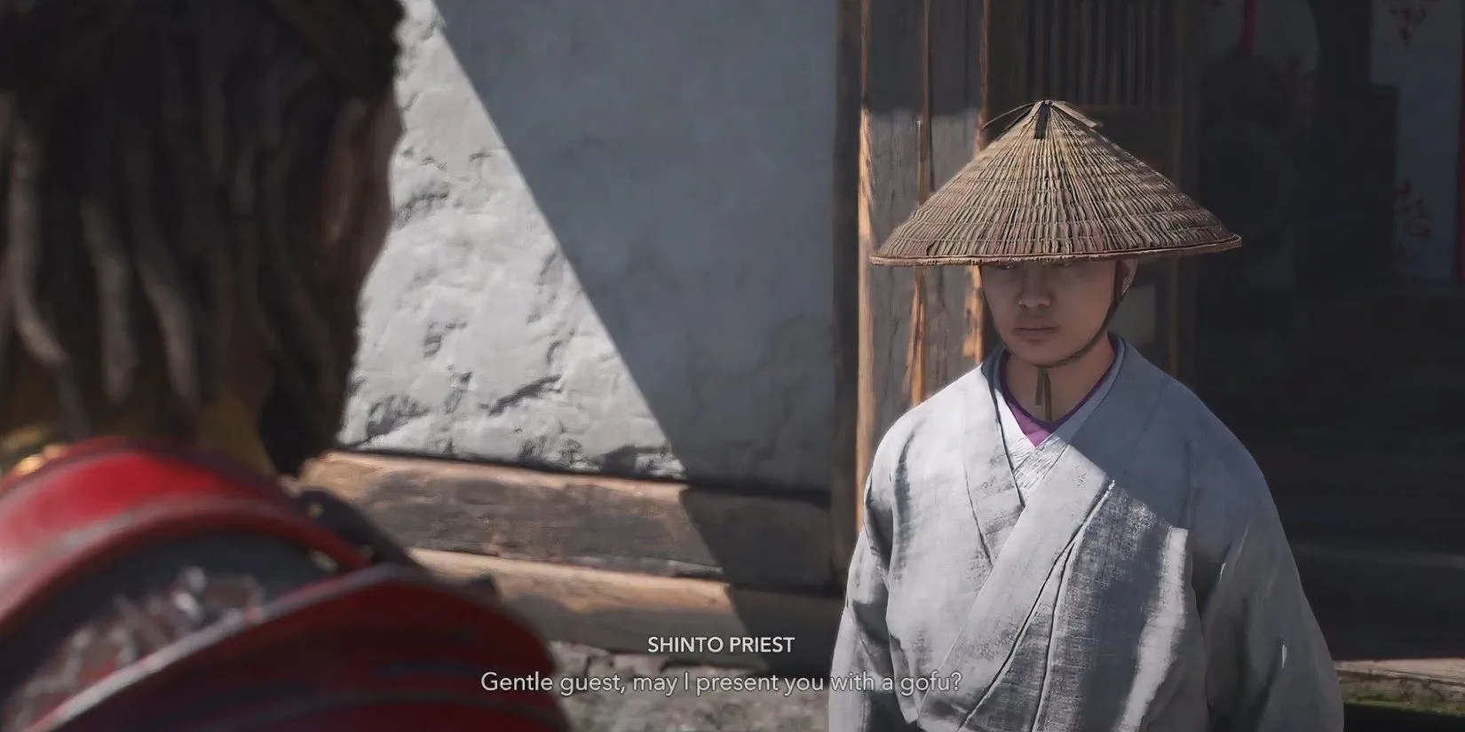 Yasuke thực hiện nghi lễ thanh tẩy cho Oichi