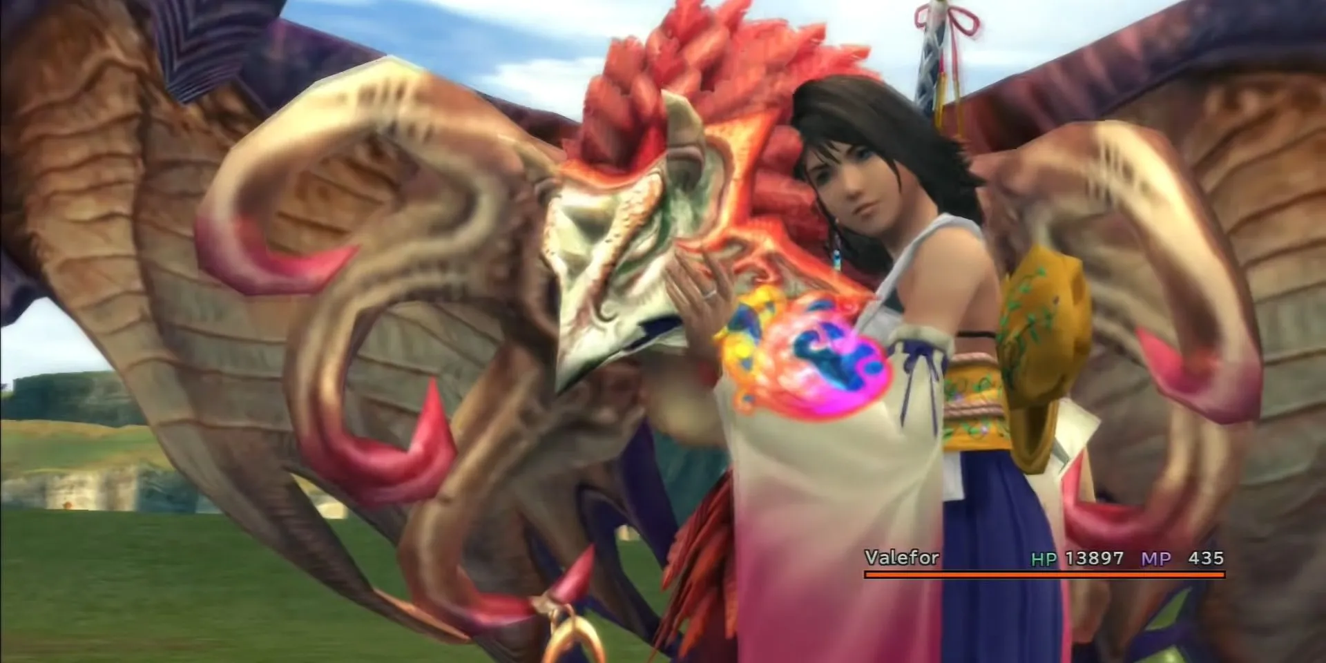 Yuna triệu hồi Aeon Valefor trong Final Fantasy X