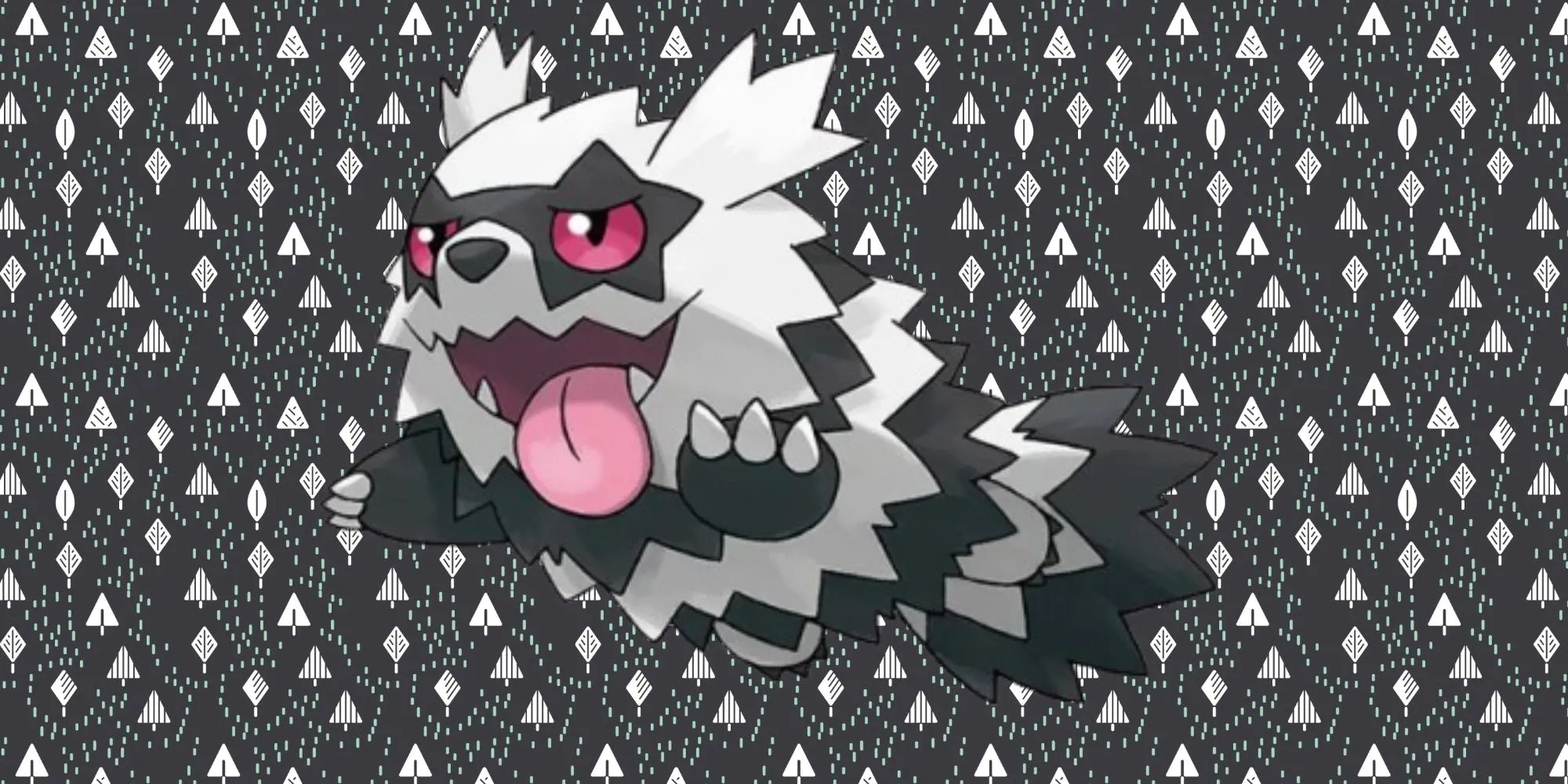 Zigzagoon Galar với bộ lông đen trắng và đôi mắt hình ngôi sao