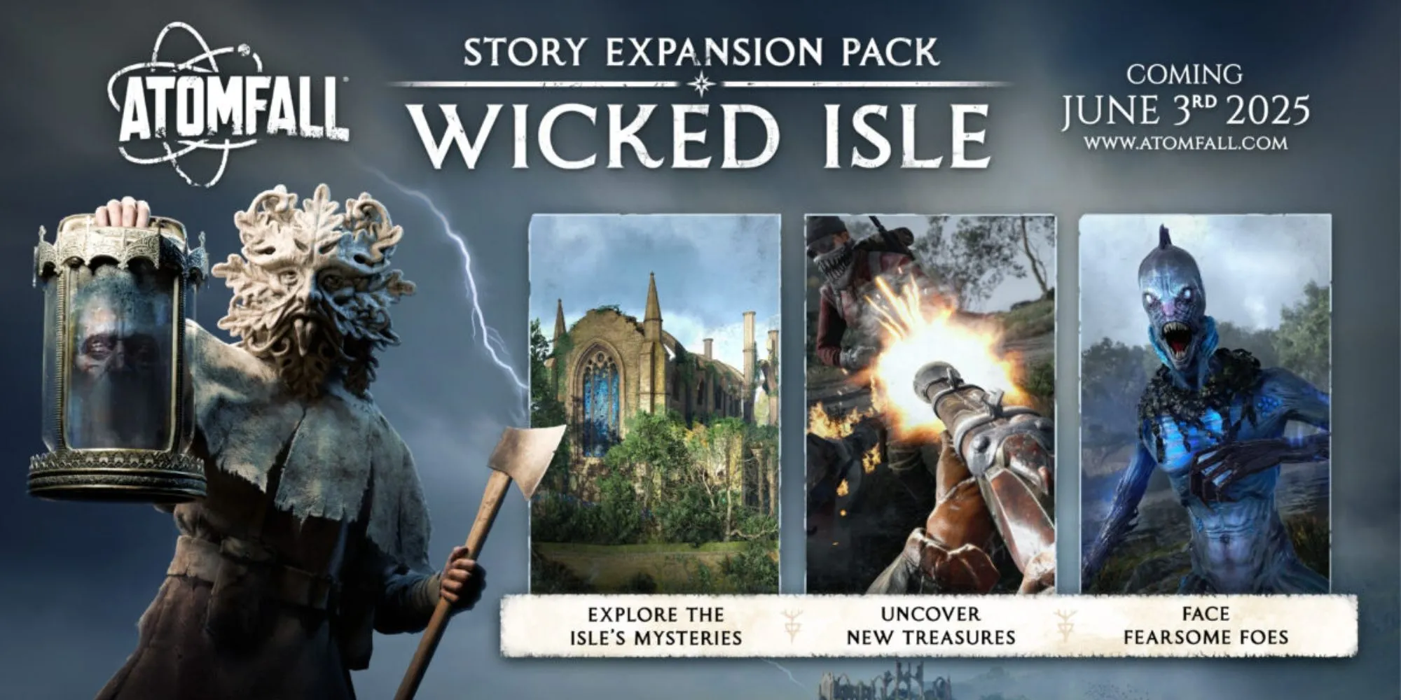 Ảnh quảng bá cho bản mở rộng Atomfall Wicked Isle, gợi ý về nội dung mới và mức giá
