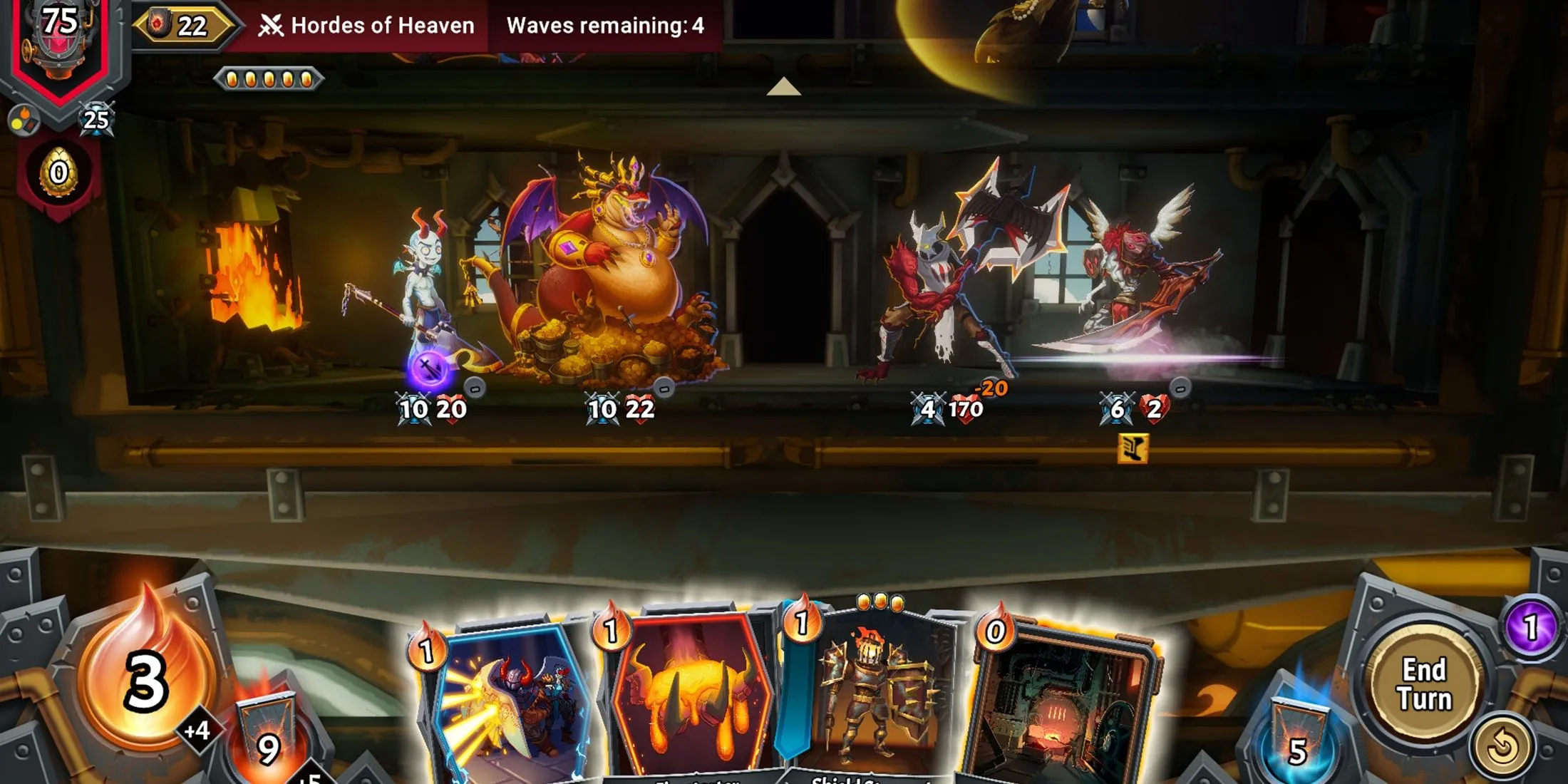 Cảnh chiến đấu kịch tính trên các tầng của đoàn tàu trong Monster Train 2