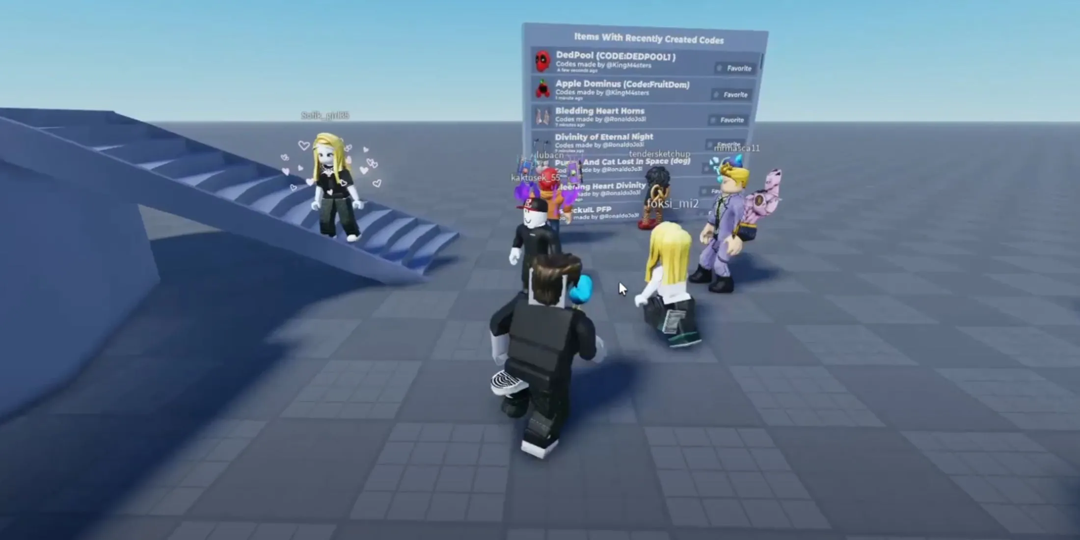 Một số avatar trong Flex UGC Roblox được trang bị vật phẩm UGC độc đáo