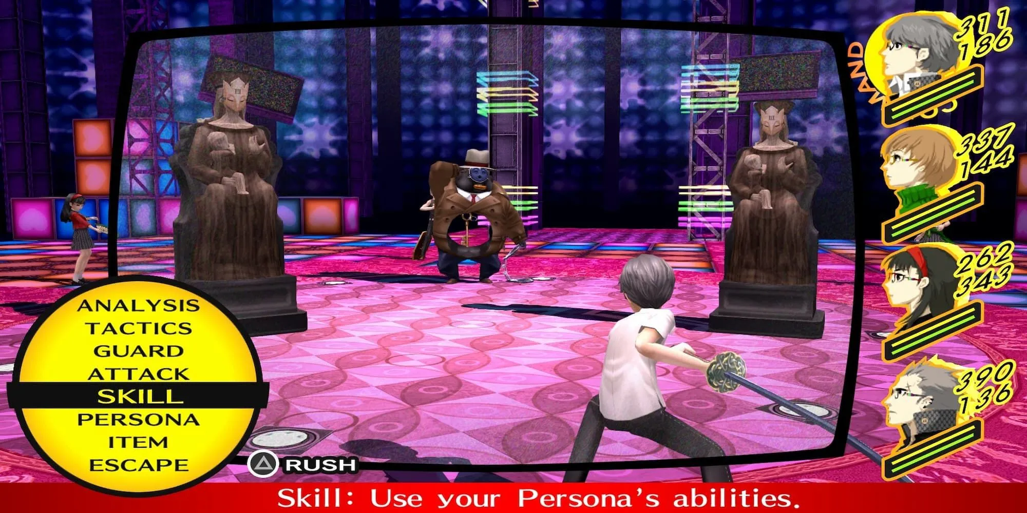 Nhân vật chính Persona 4 Golden trong trận đấu