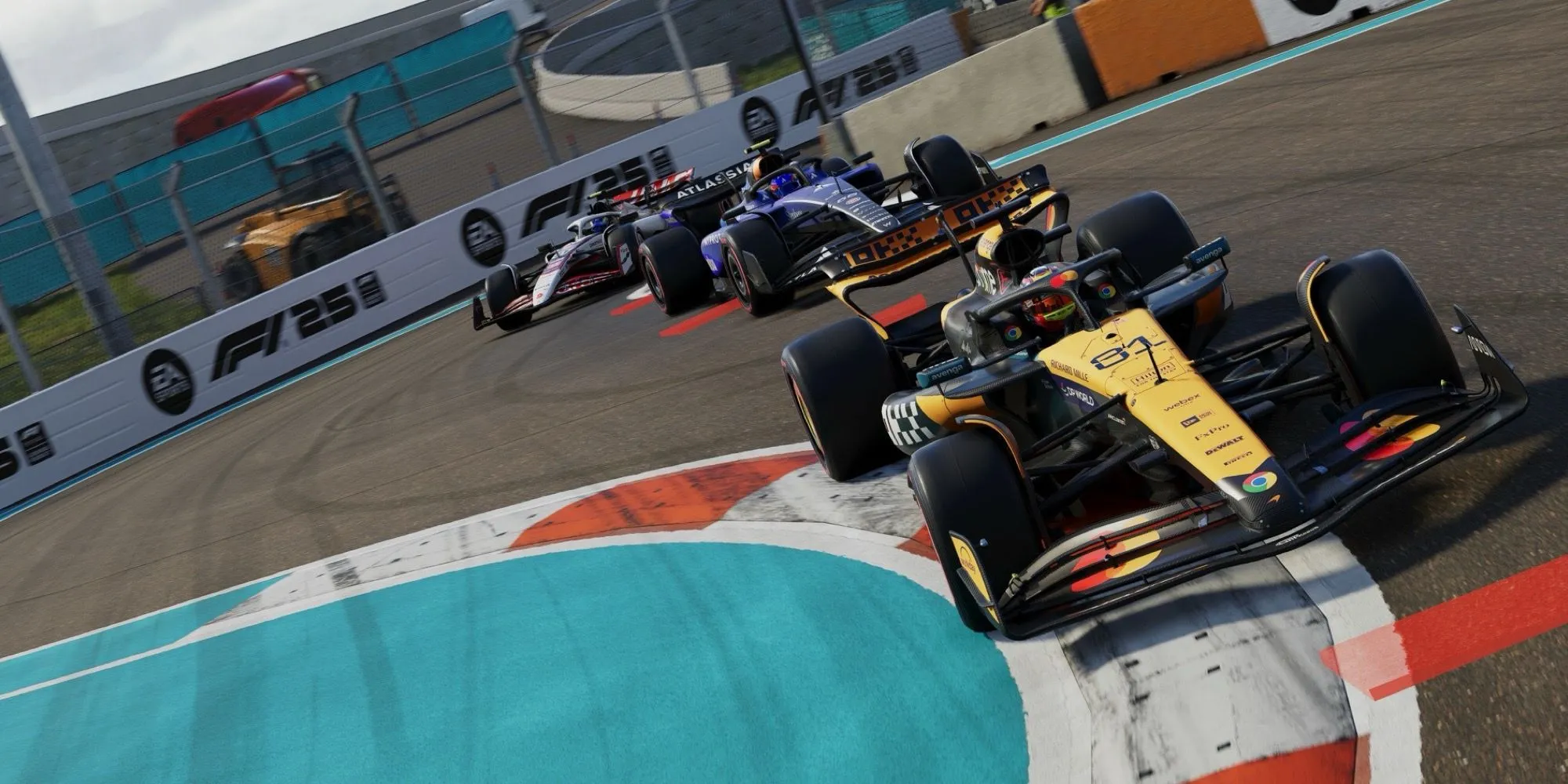 Oscar Piastri lái xe McLaren dẫn đầu chặng đua Miami GP trong game F1 25