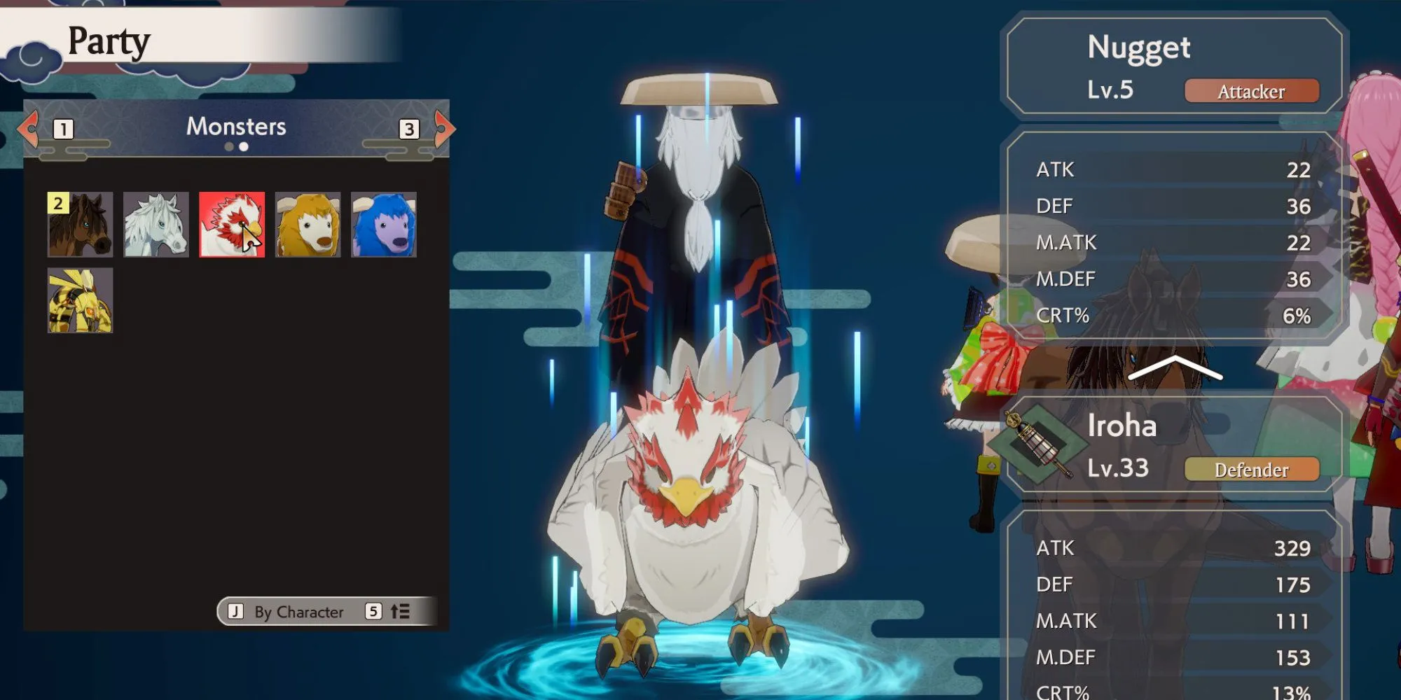 Quái vật Cluckadoo trong Rune Factory: Guardians of Azuma, một trong những sinh vật người chơi có thể bắt và nuôi dưỡng.