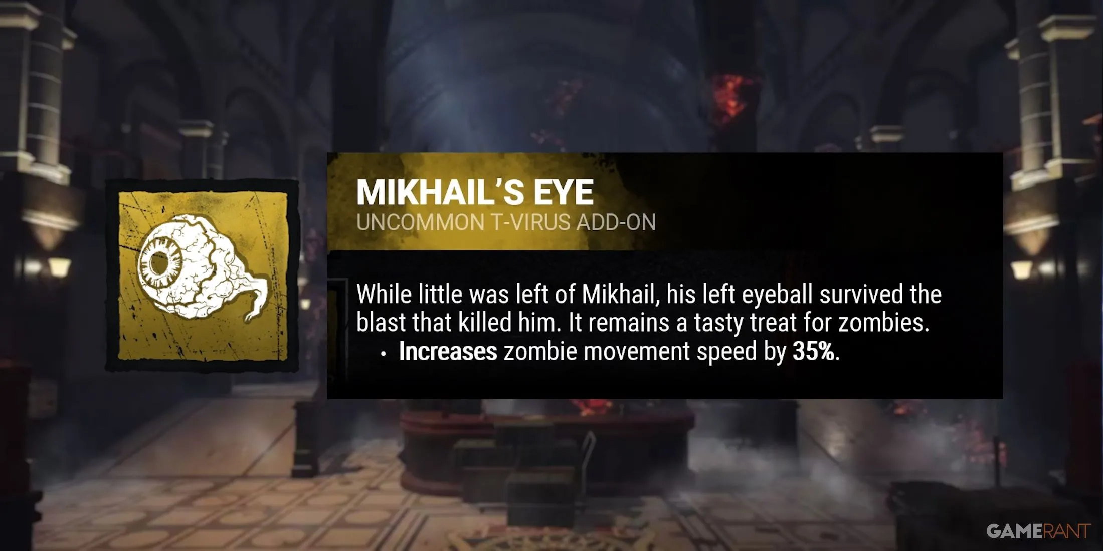 Add-on Mikhail’s Eye tăng hiệu quả của zombie Nemesis trong DBD