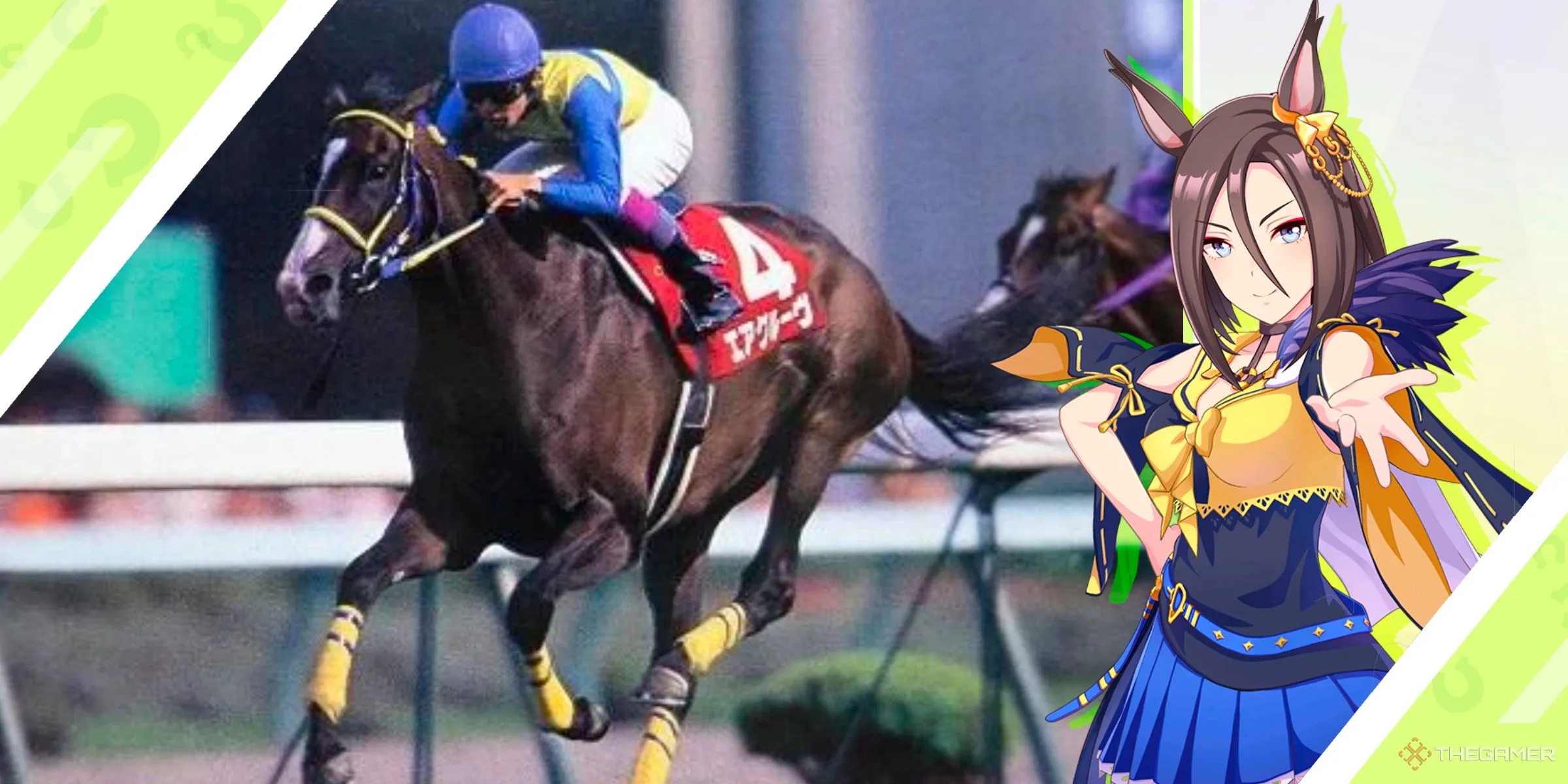 Air Groove phiên bản đời thực và nhân vật Air Groove trong Umamusume: Pretty Derby.