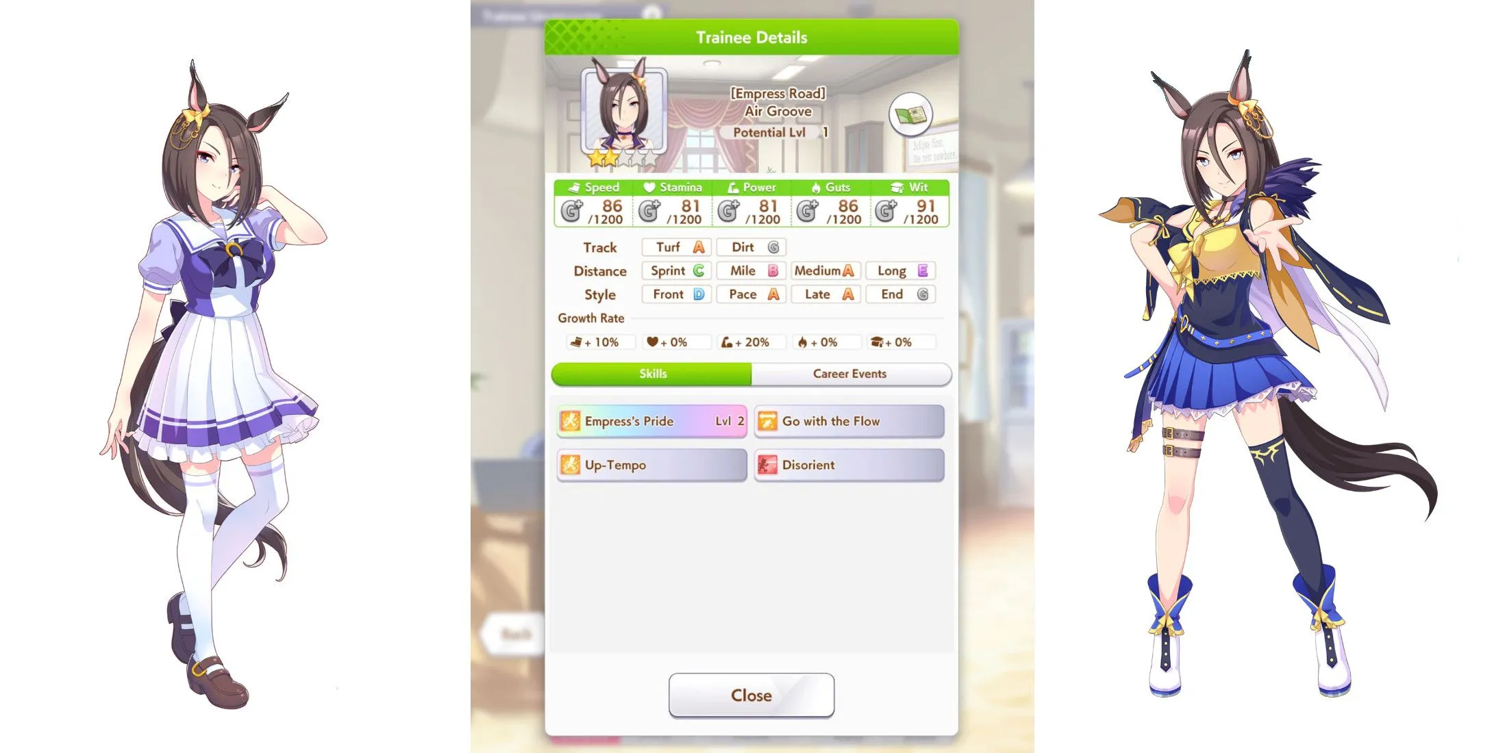 Air Groove với thần thái Nữ hoàng đường đua trong game Umamusume Pretty Derby.
