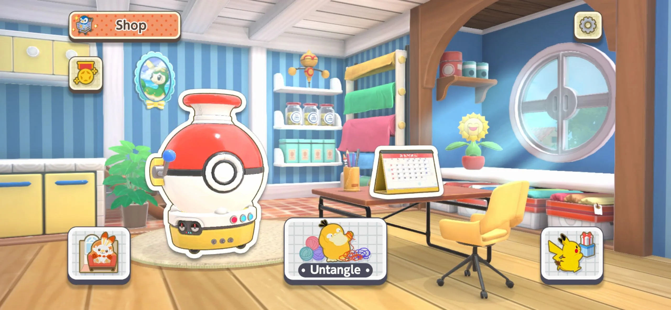 Ảnh chụp màn hình gameplay đầu tiên của Pokemon Friends, minh họa một màn giải đố đơn giản, phù hợp với đối tượng trẻ em.