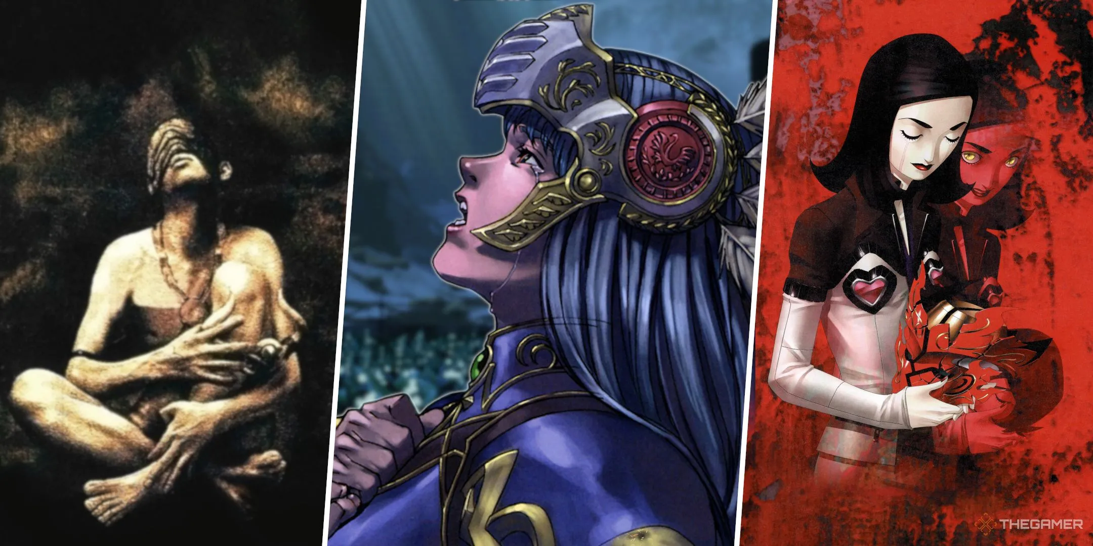 Bìa game Persona 2 Eternal Punishment, Shadow Tower và hình ảnh Valkyrie Profile tượng trưng cho game JRPG kinh điển.