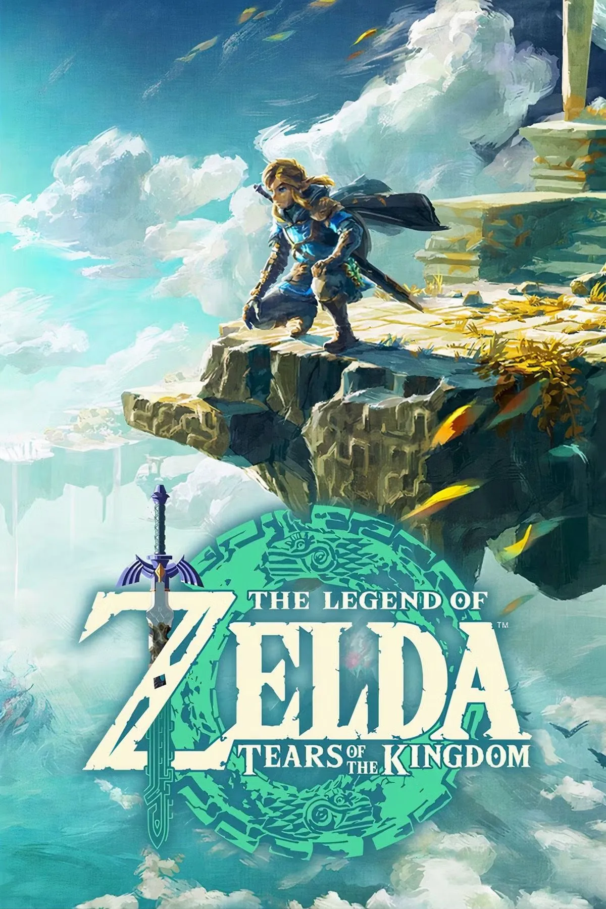 Bìa game The Legend of Zelda: Tears of the Kingdom với hình ảnh Link và khung cảnh bầu trời Hyrle, biểu tượng cho cuộc phiêu lưu giả tưởng.