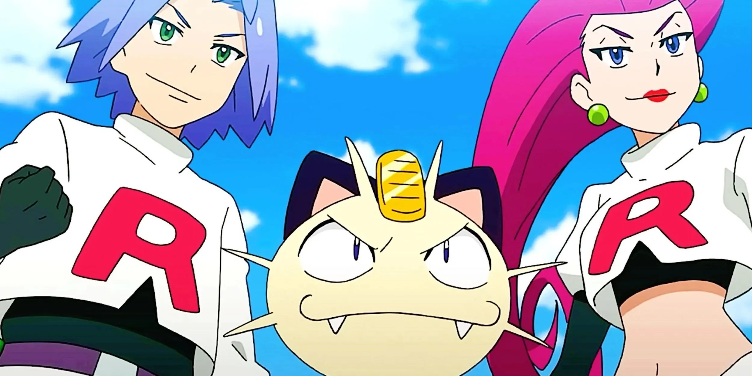 Bộ ba Team Rocket (Jessie, James, Meowth) trong anime Pokemon, biểu tượng của phe phản diện.