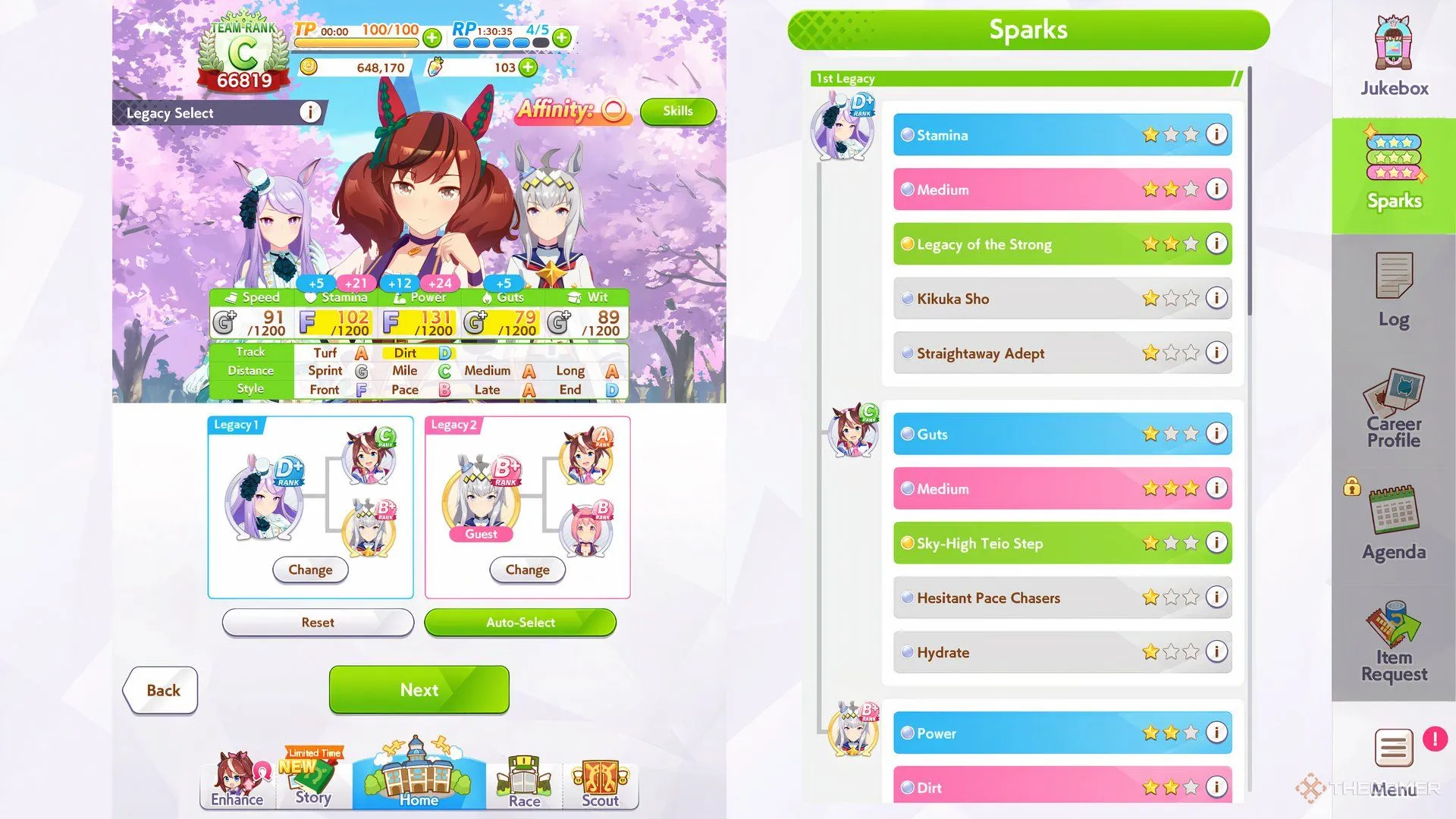 Các di sản của Nice Nature trong Umamusume Pretty Derby.