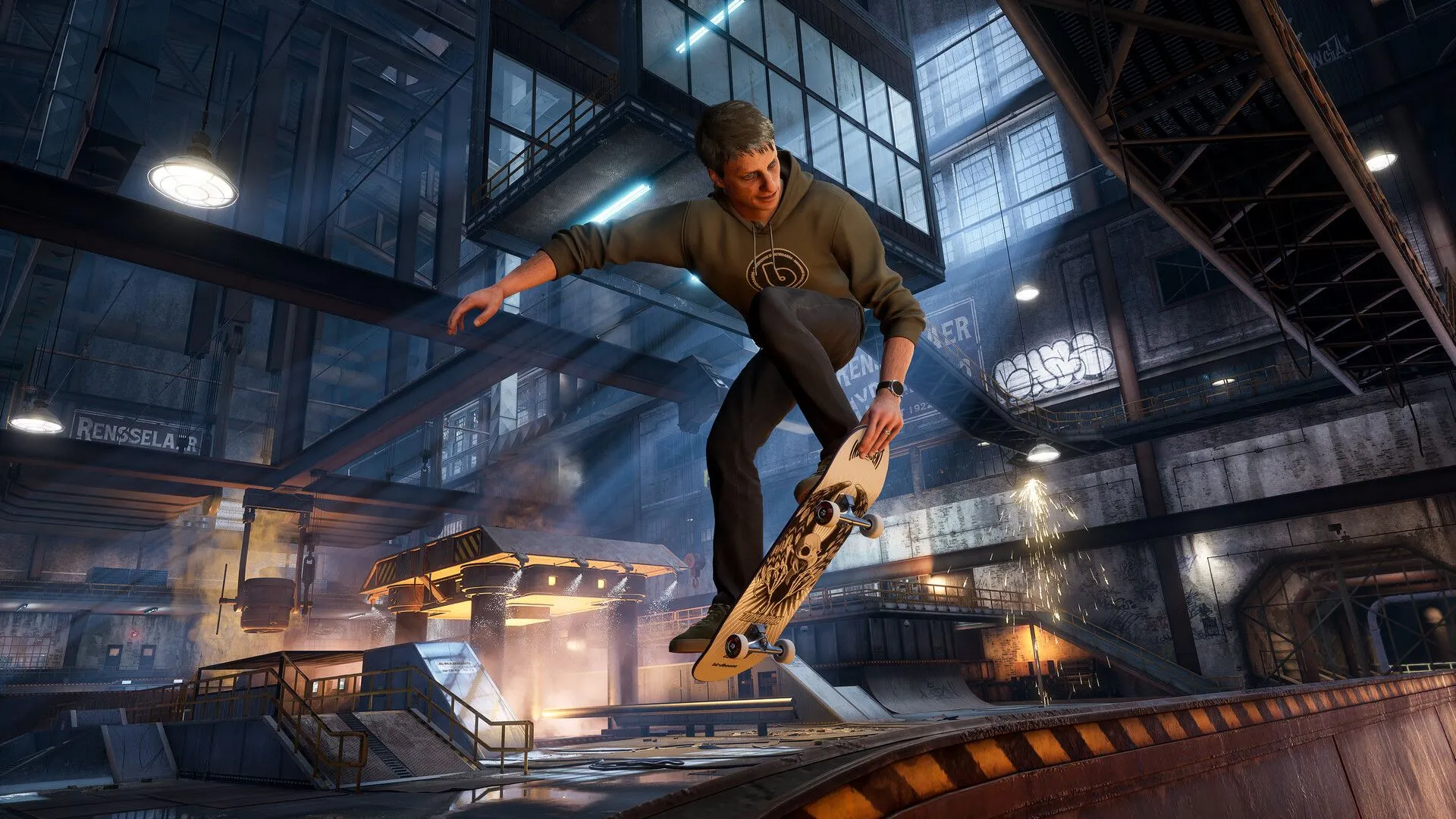Cảnh quan rộng lớn trong một màn chơi của Tony Hawk's Pro Skater 3 + 4, tái hiện không gian trượt ván đầy thử thách