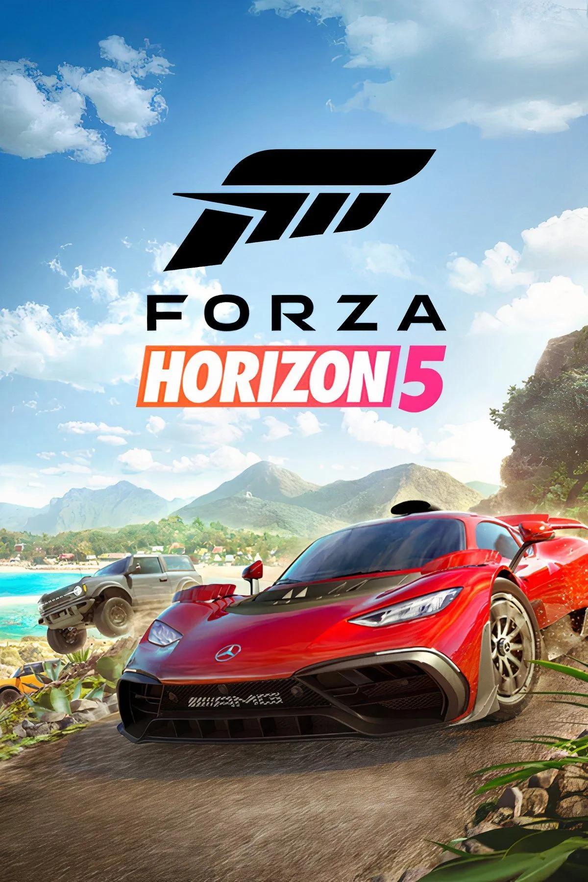Chiếc siêu xe lao vút trên con đường ven biển đầy nắng của Mexico trong Forza Horizon 5, một tựa game đua xe thế giới mở giúp bạn thư giãn.