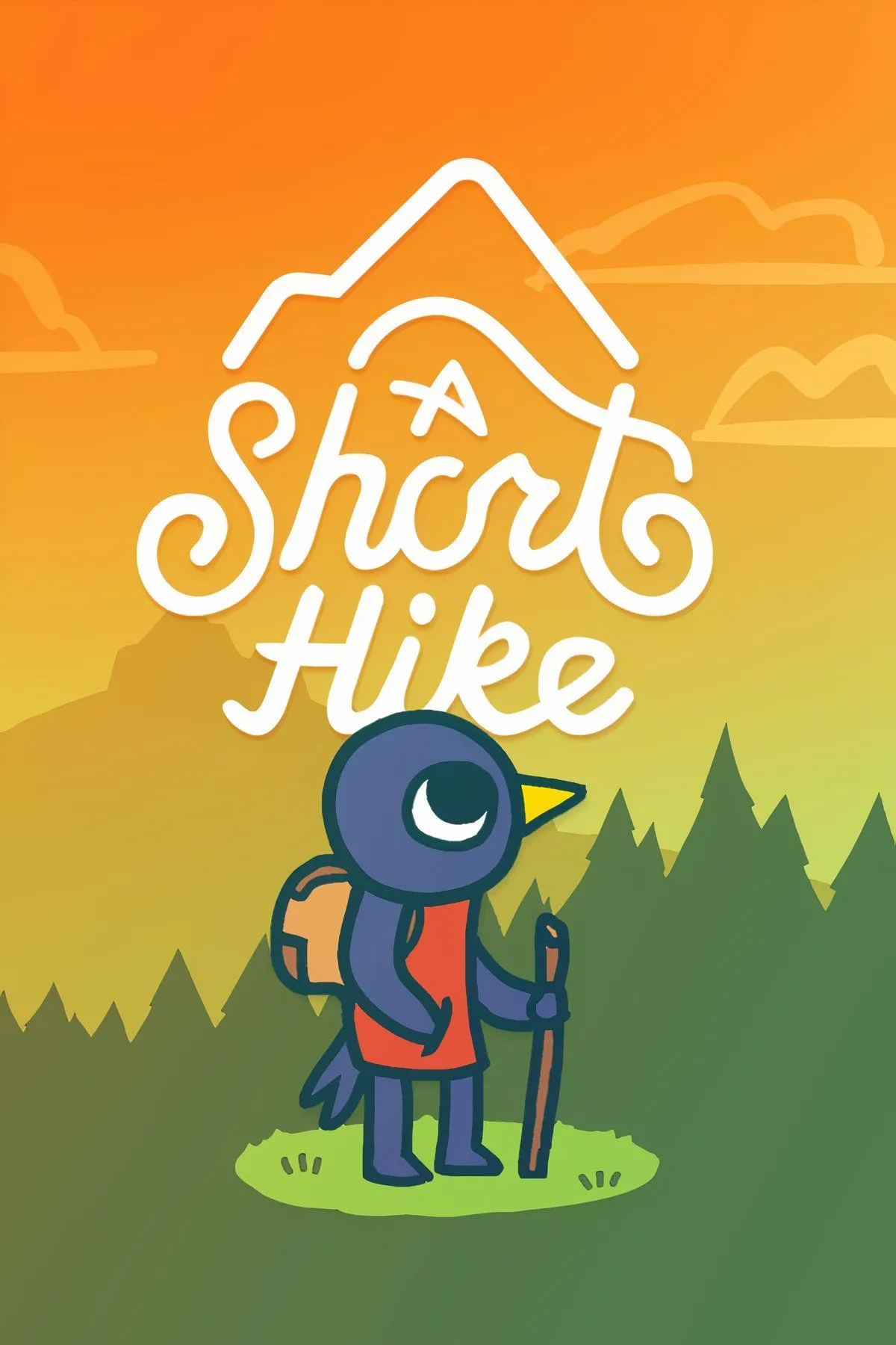 Cô chim Claire đang ngắm nhìn phong cảnh tuyệt đẹp từ đỉnh núi trong A Short Hike, một tựa game thế giới mở thư giãn và chữa lành tâm hồn.