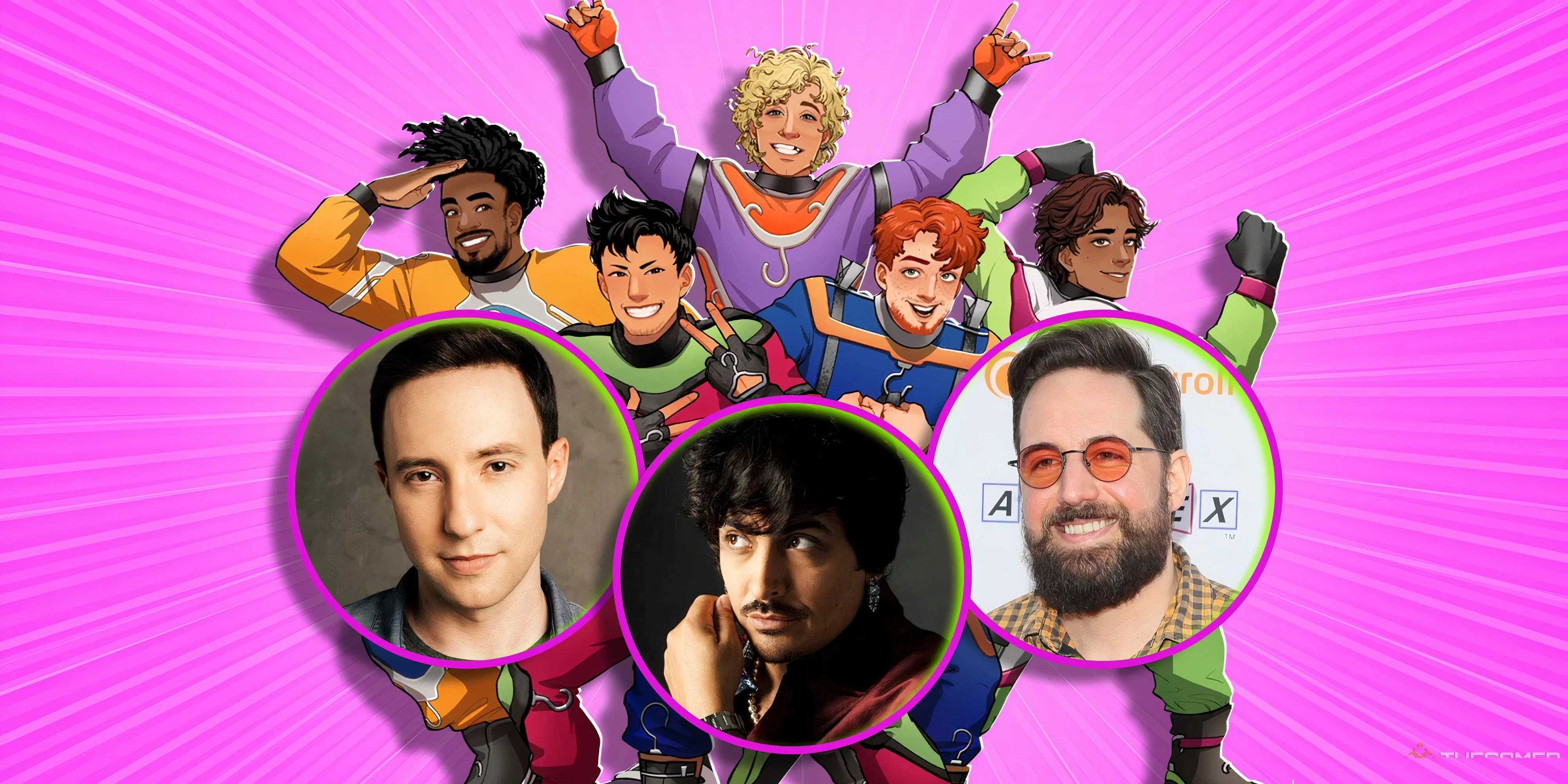 Diễn viên lồng tiếng Max Mittelman, Robbie Daymond và Ray Chase của Date Everything! nhóm Sassy Chaps