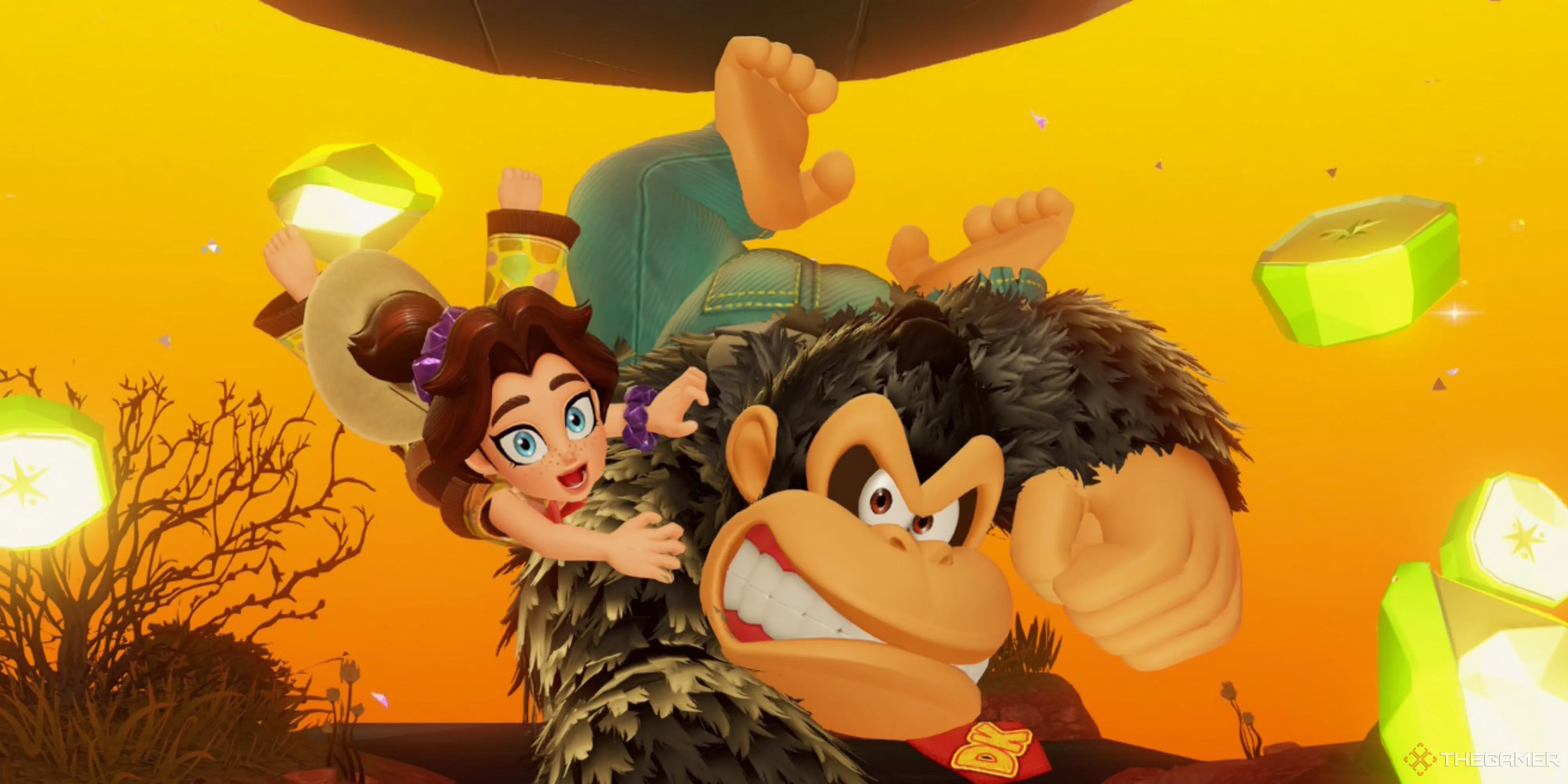 Donkey Kong vui vẻ cùng Pauline trong Donkey Kong Bananza, một tựa game platformer mới của Nintendo, cho thấy sự khác biệt về phong cách so với Super Mario.