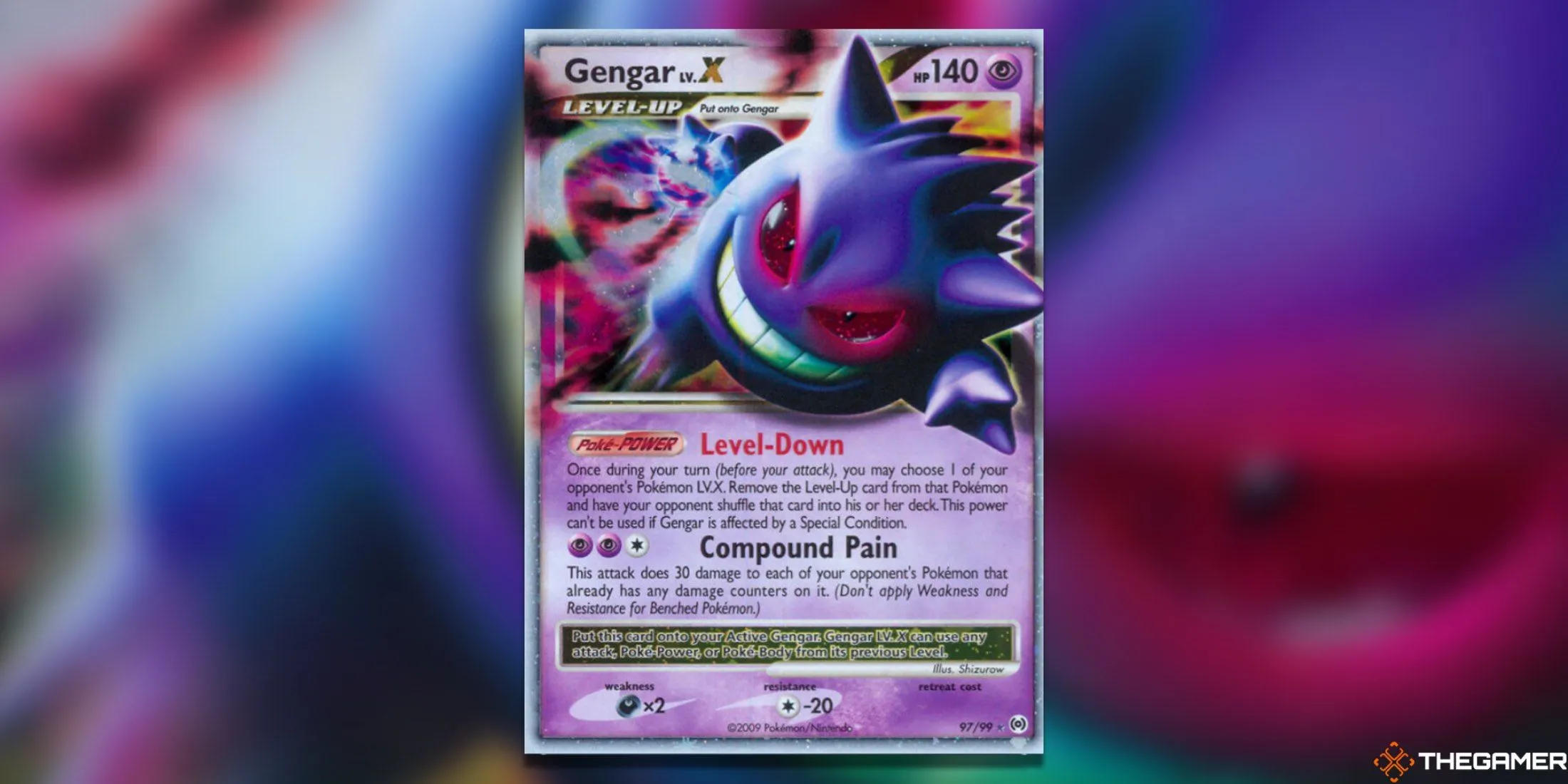 Gengar LV. X từ bộ Arceus Pokemon TCG, thẻ bài Ultra Rare với vẻ ngoài bí ẩn và giá trị cao