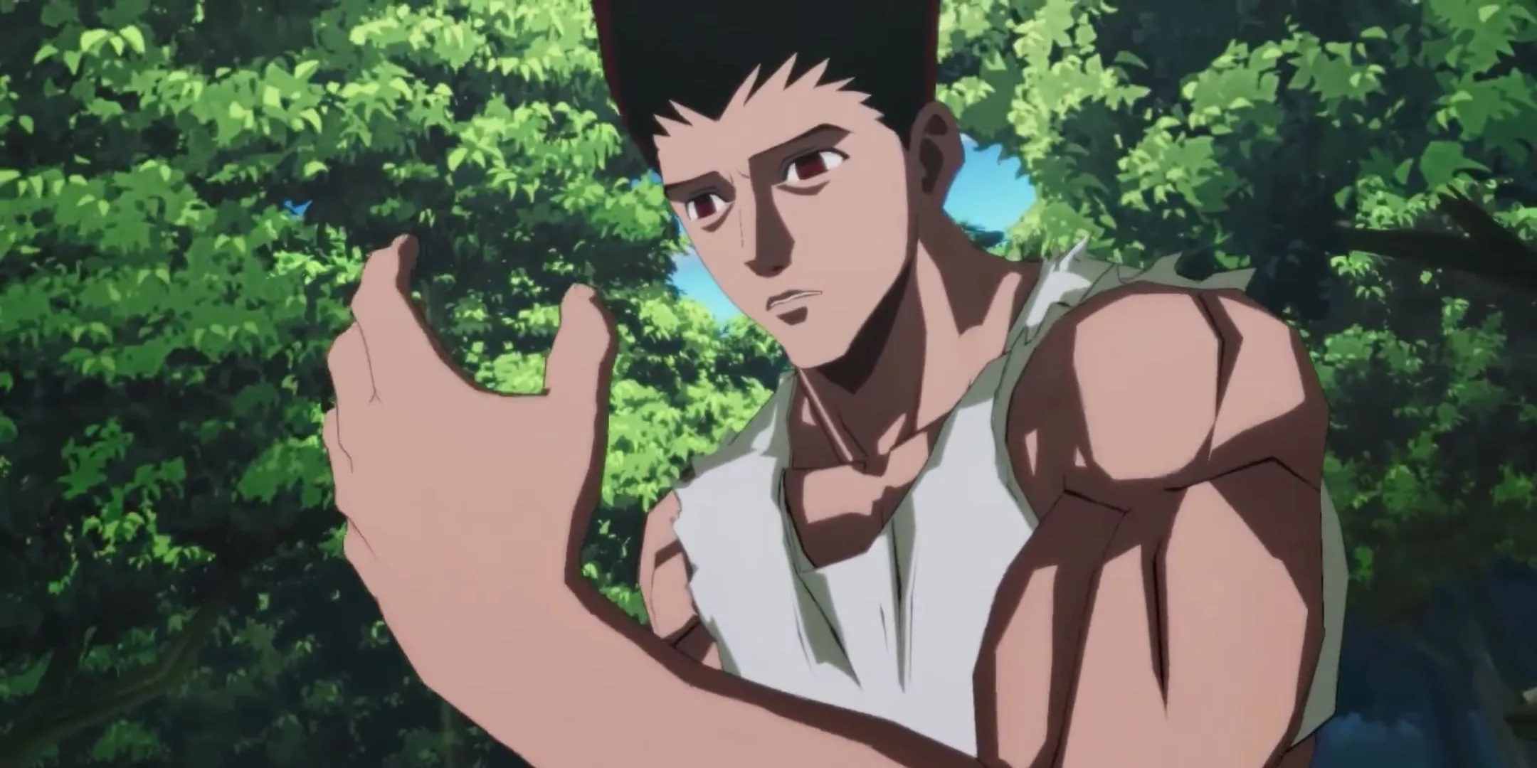 Gon trong Hunter x Hunter: Nen x Impact với tạo hình trưởng thành, thể hiện đồ họa và thiết kế nhân vật của game.