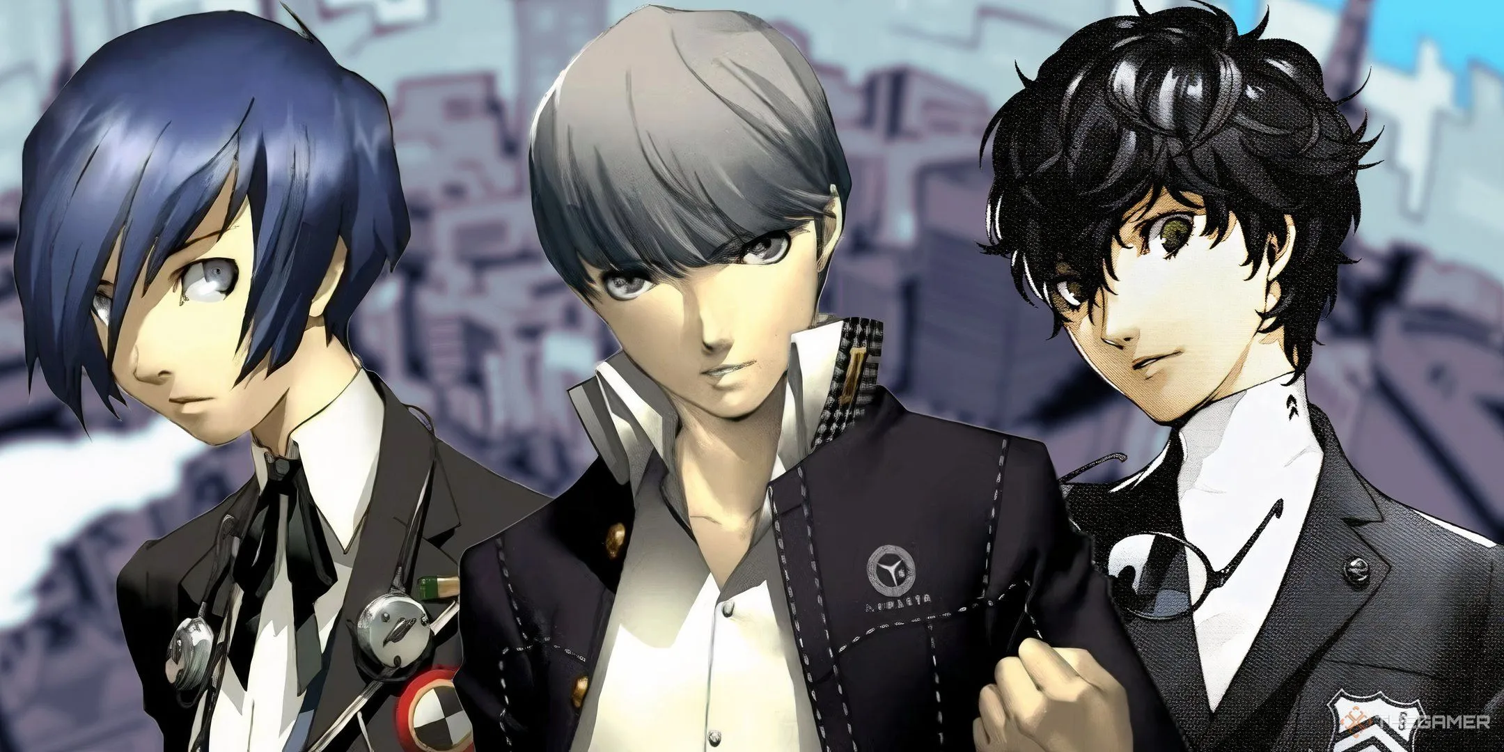 Hình ảnh ba nhân vật chính của Persona 3, Persona 4 và Persona 5 đại diện cho nỗi ám ảnh backlog của game thủ.