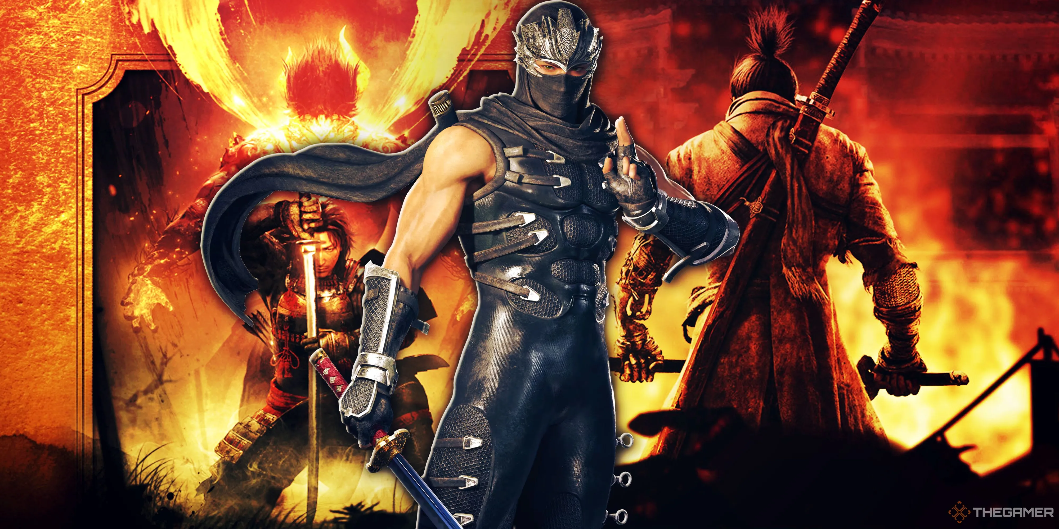 Hình ảnh các tựa game khó như Nioh 2 và Sekiro: Shadows Die Twice, biểu tượng của những trò chơi chưa hoàn thành