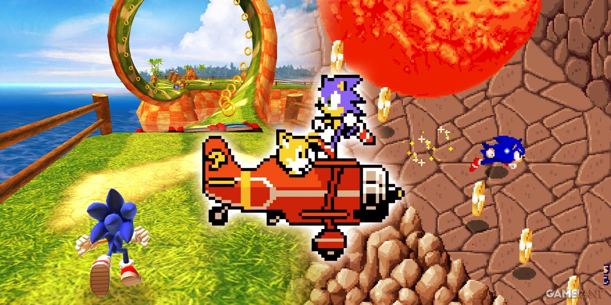Hình ảnh các tựa game Sonic The Hedgehog cổ điển, đại diện cho lịch sử phát triển của series Sonic