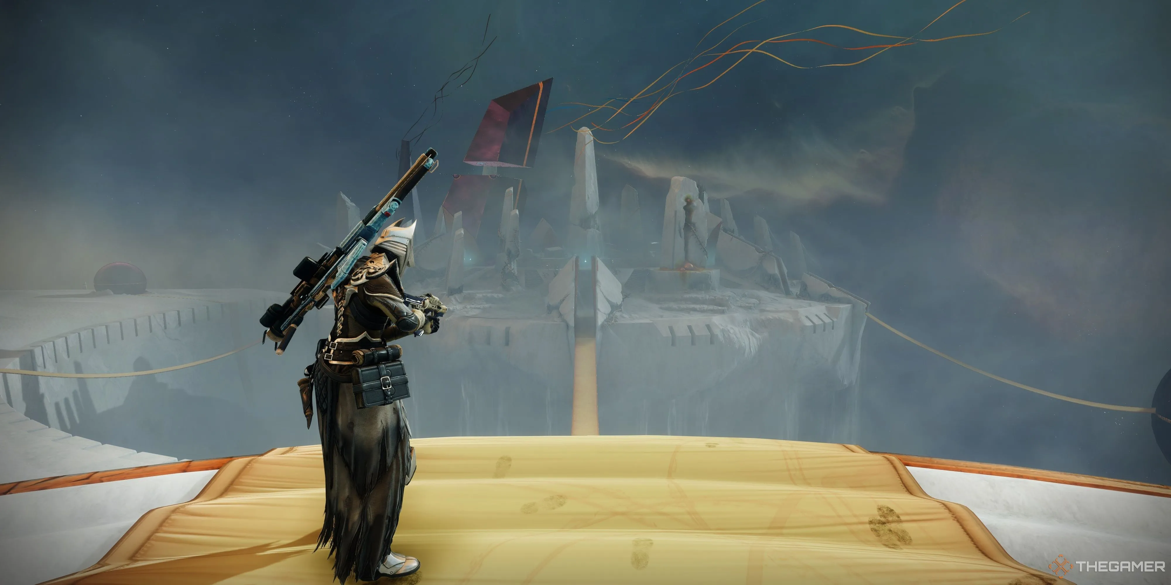 Hình ảnh đặc trưng raid Desert Perpetual trong Destiny 2, nơi game thủ chinh phục thử thách để nhận vũ khí God Roll.