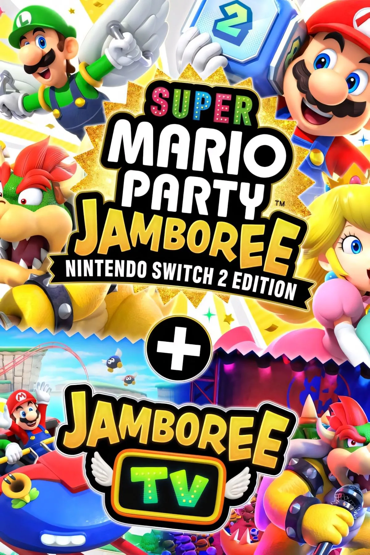 Hình ảnh nhiều nhân vật Mario Party đang chơi một mini-game sôi động trên Nintendo Switch 2