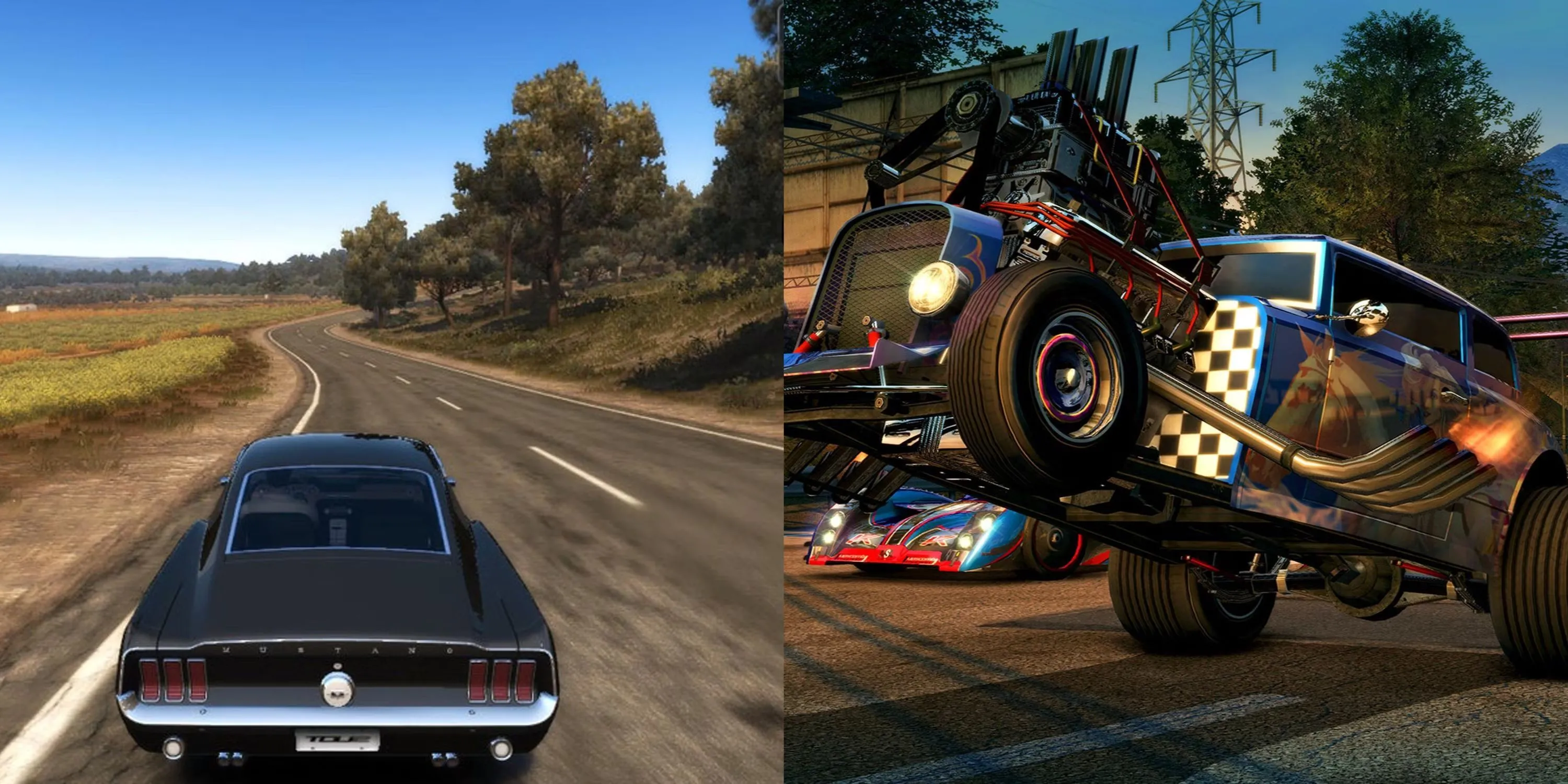 Hình ảnh so sánh Fatal Run 2089 với game đua xe cổ điển khác (Test Drive, Burnout)