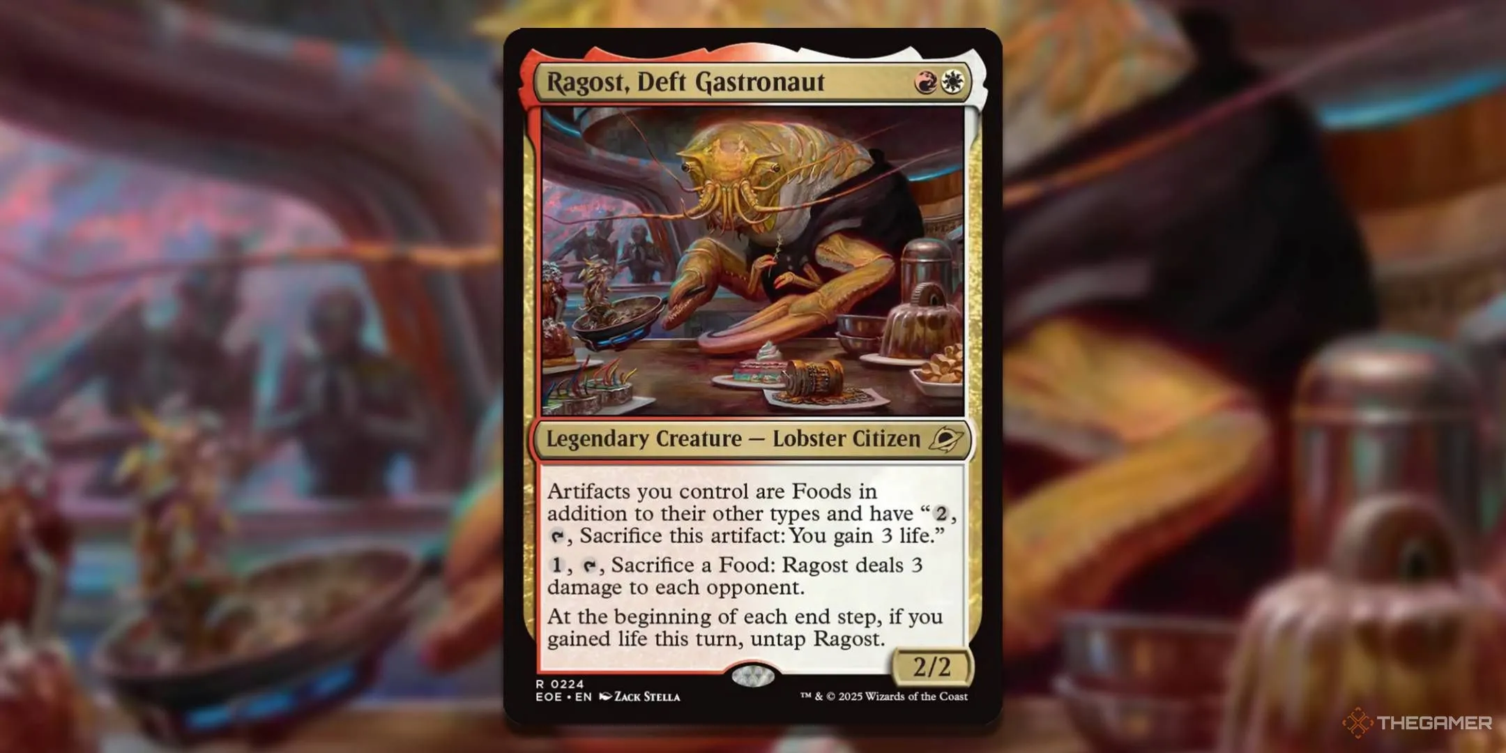 Lá bài Ragost Deft Gastronaut, Commander chuyên về Food token và sát thương đốt từ Edge of Eternities