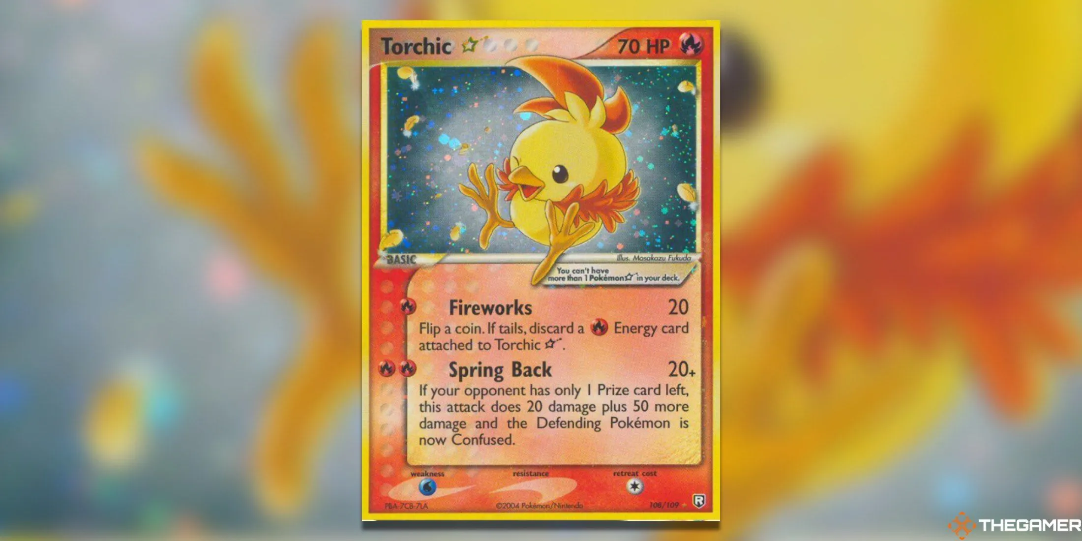 Lá bài Torchic Star Ultra Rare từ bộ Team Rocket Returns của Pokemon TCG, một trong những thẻ bài Gold Star giá trị nhất.
