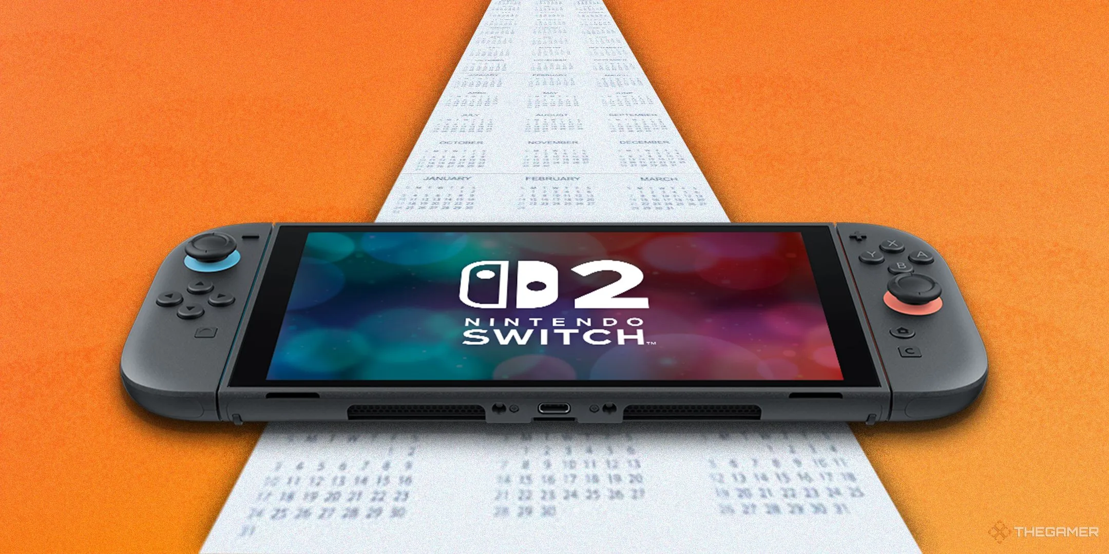 Máy chơi game Nintendo Switch 2 với biểu tượng lịch kéo dài, tượng trưng cho cột mốc kỷ lục doanh số mới