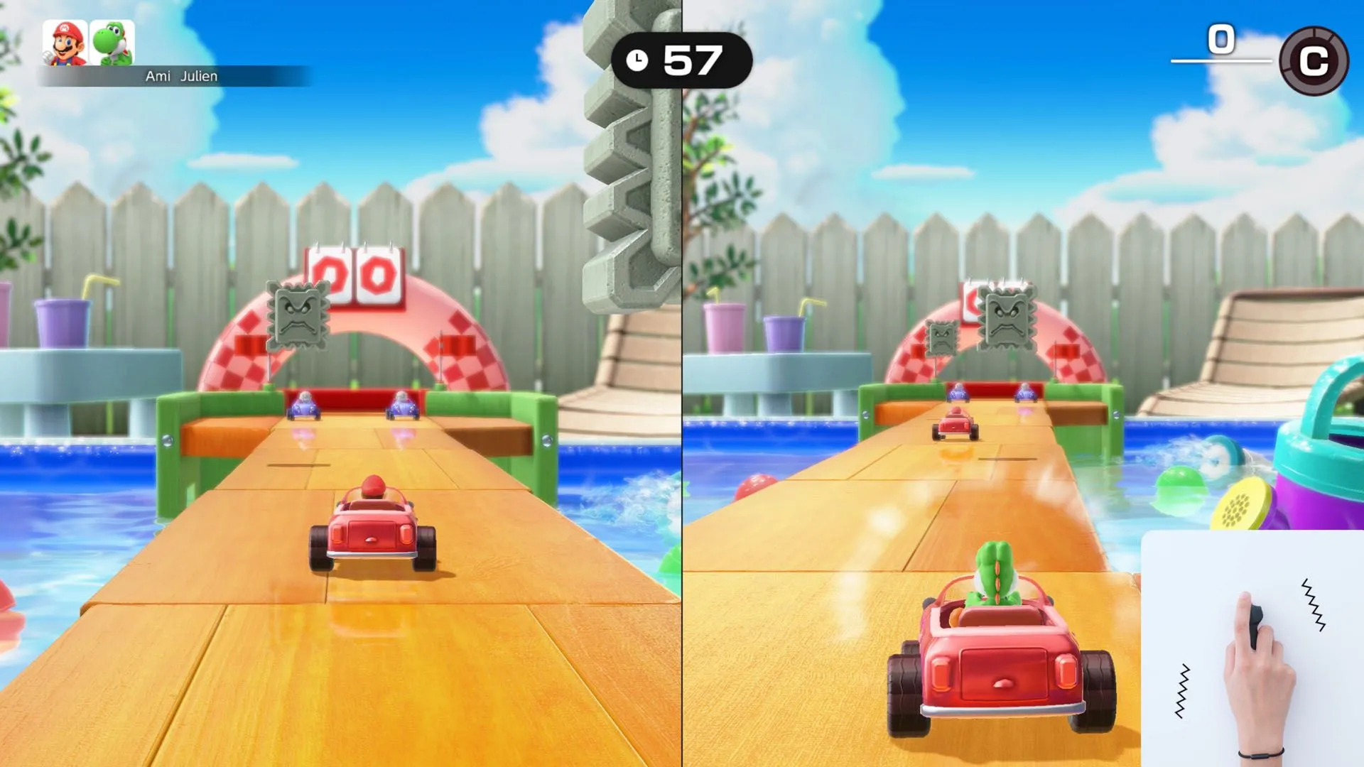 Một cảnh chơi game nhóm vui vẻ với các nhân vật Mario trong Super Mario Party Jamboree phiên bản Nintendo Switch 2