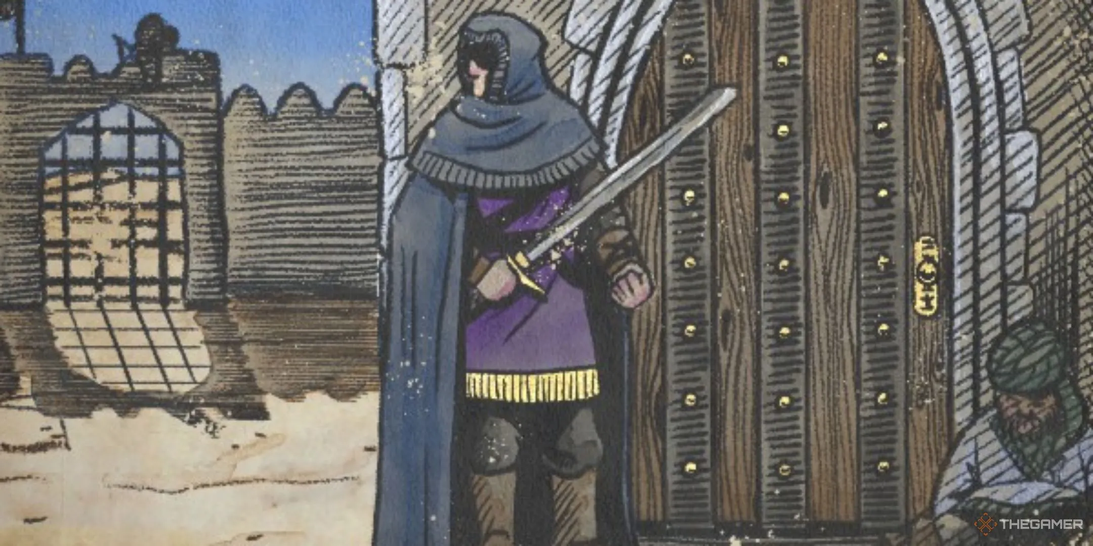 Một gián điệp bí ẩn kiểm tra binh lính trước cuộc vây hãm Antioch trong Stronghold Crusader Definitive Edition, thể hiện sự chuẩn bị chiến lược.