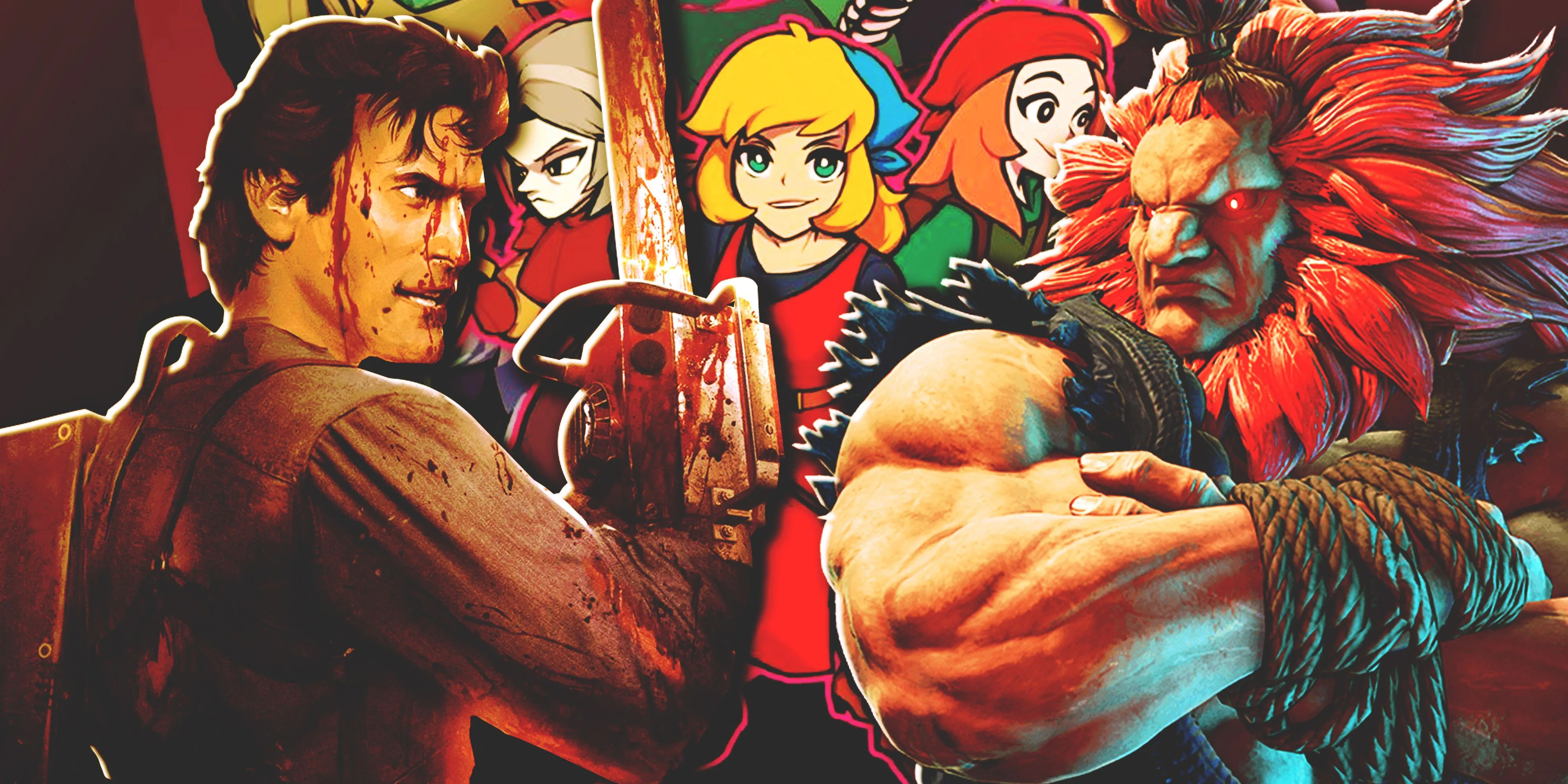 Một nhóm nhân vật từ nhiều tựa game nổi tiếng như Ash Williams (Evil Dead), Akuma (Street Fighter), và Crypt of The NecroDancer, tượng trưng cho những thử thách khó nhằn trong game.