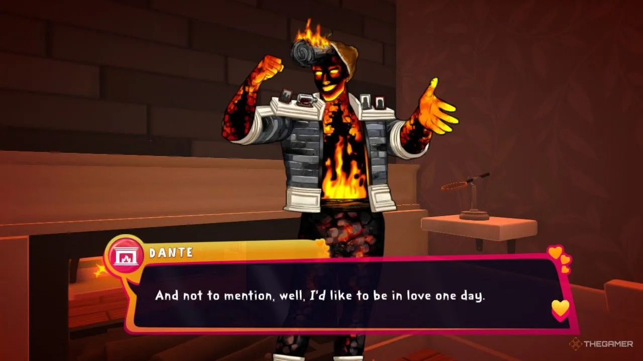 Nhân vật Dante &quot;lò sưởi&quot; bày tỏ mong muốn được yêu trong game Date Everything!