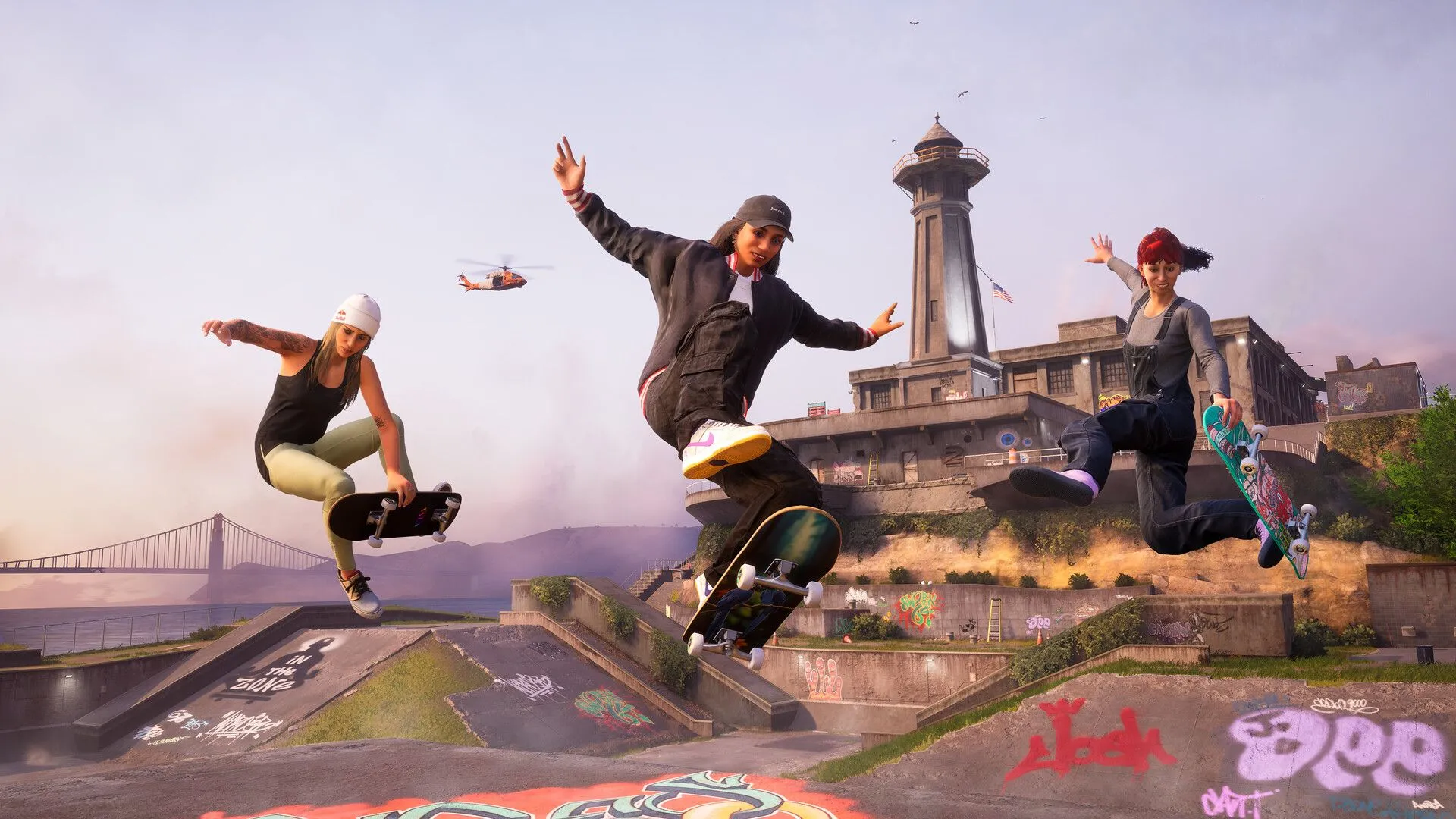 Nhân vật thực hiện cú grind điệu nghệ trên đường ray trong Tony Hawk's Pro Skater 3 + 4, biểu tượng của lối chơi tự do